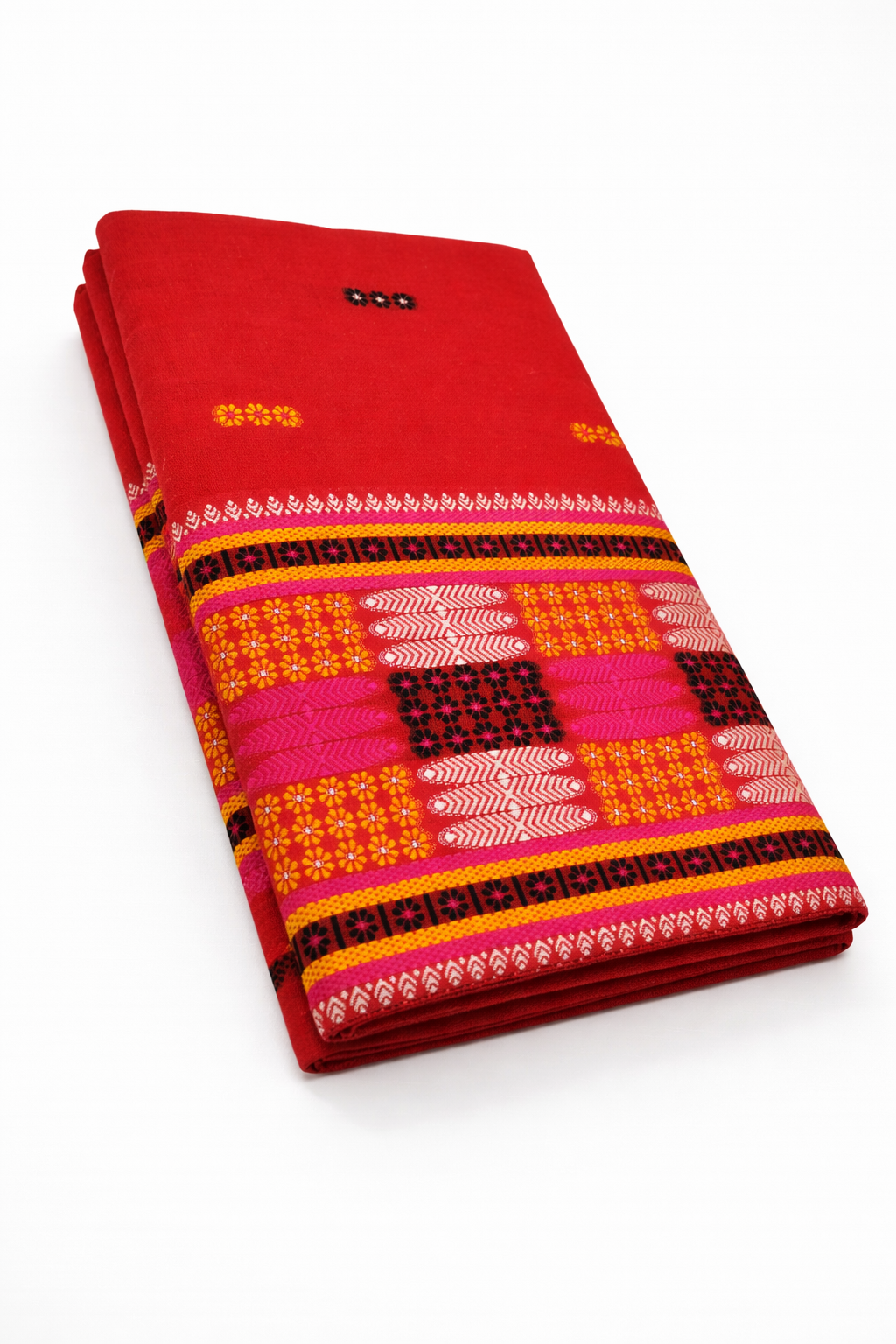 Soft Wash Cotton | Mekhela Chador Set | New Missing Design | Red