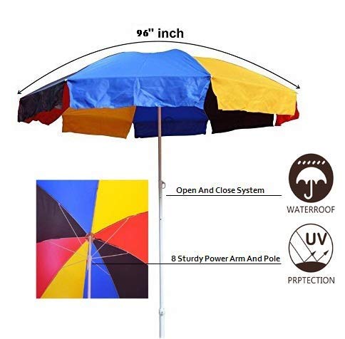 SunnyShade Solutions multicolour Folding patio / beach / garden Umbrella (48-inch)