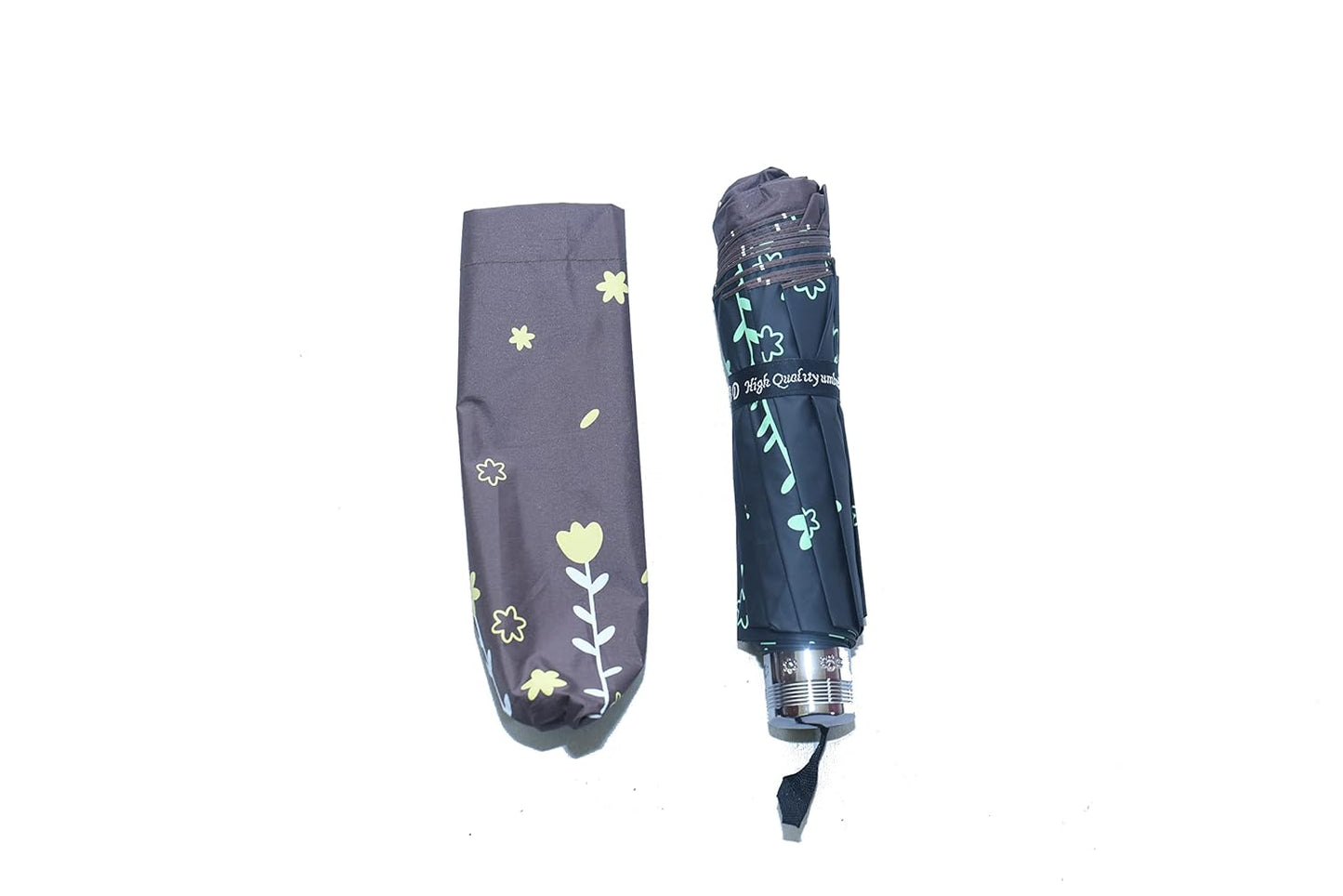Double Printed 3 Folding Anti-Uv Sun/Rain Women Compact Umbrella, Pack of 1