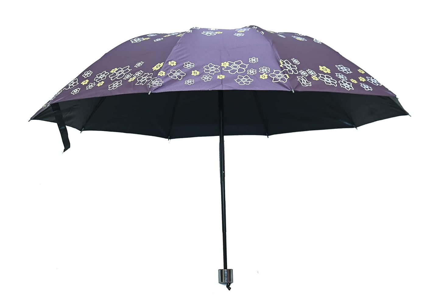 Rose Print Anti Uv/Rain 3 Folding Umbrella, Pack Of 1