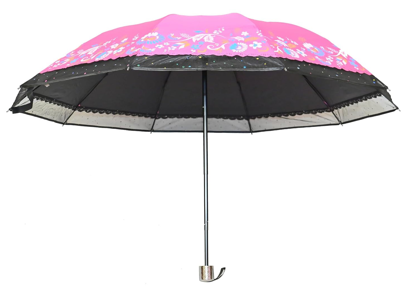 Xyro-Cutting-Edge Netted border Sun/Rain Women Floral Printed Umbrella Pack Of 1