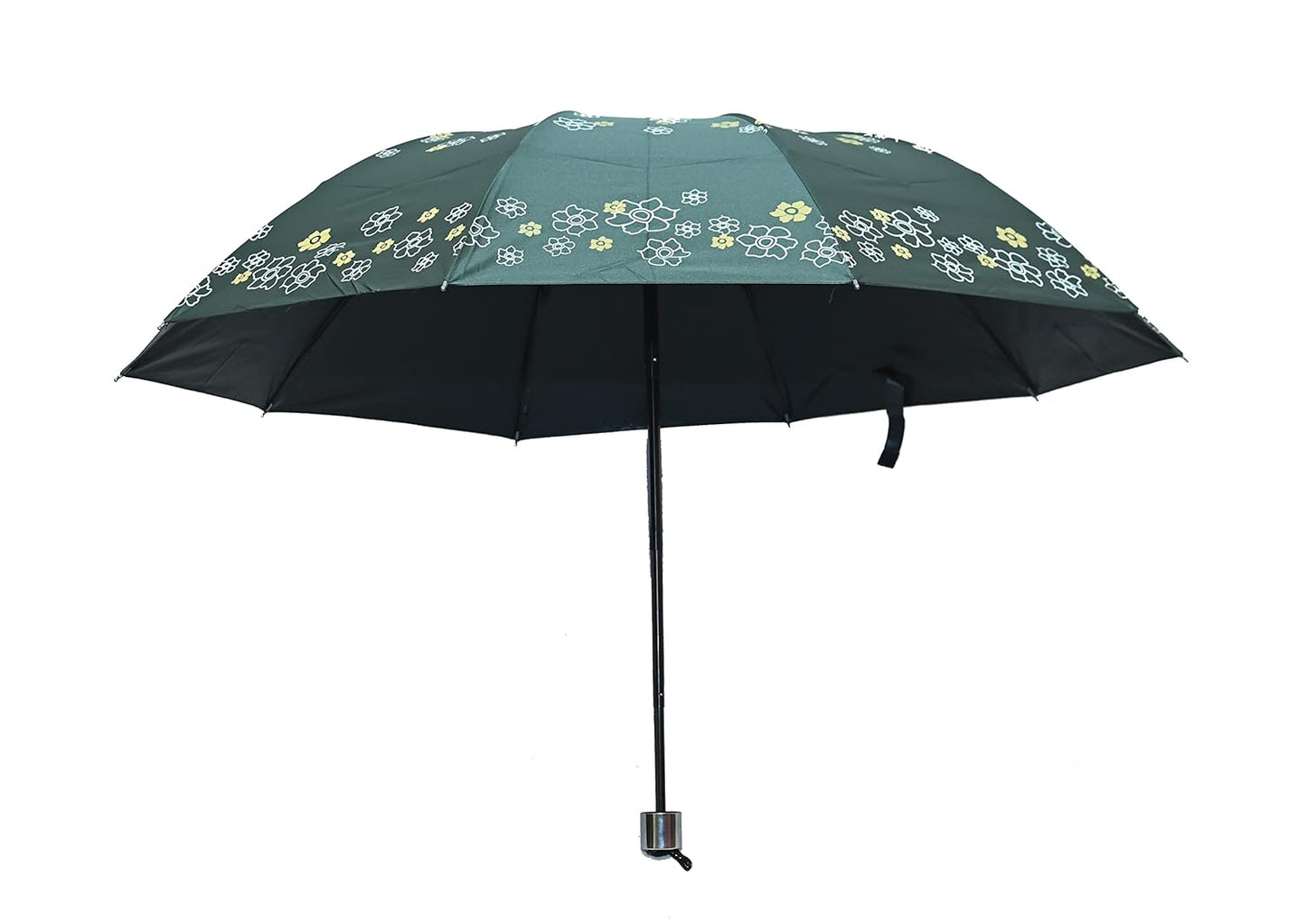 Rose Print Anti Uv/Rain 3 Folding Umbrella, Pack Of 1