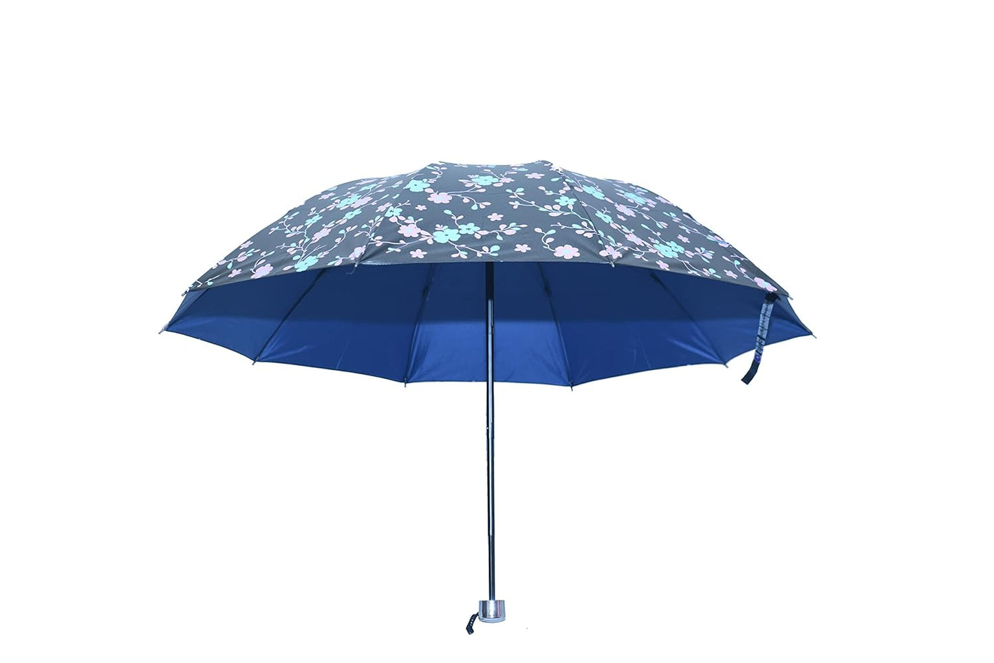 FloralPrinted 3 Fold Anti-Uv,Inner Solid Color Women Compact Umbrella,Pack of 1