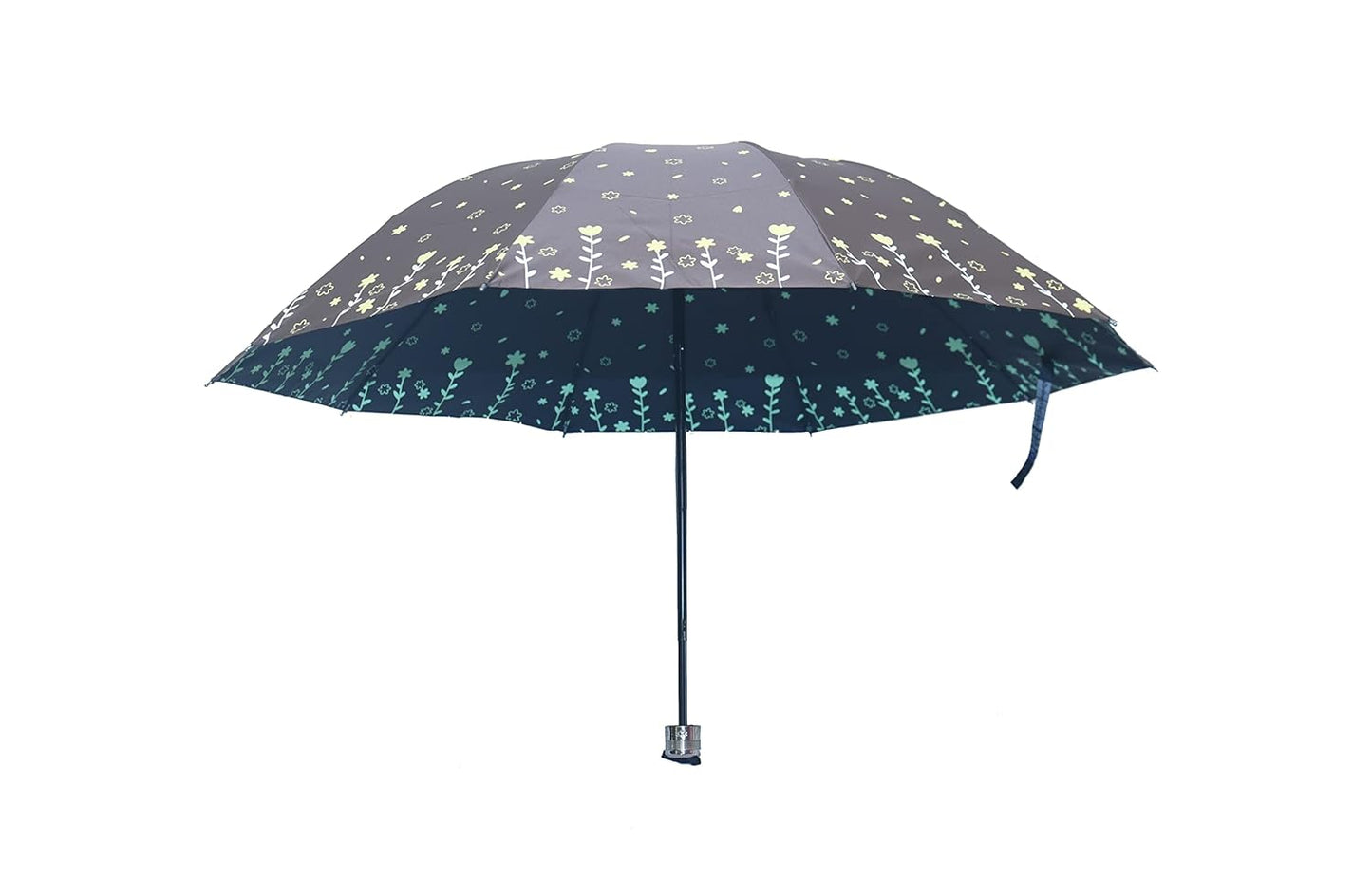 Double Printed 3 Folding Anti-Uv Sun/Rain Women Compact Umbrella, Pack of 1