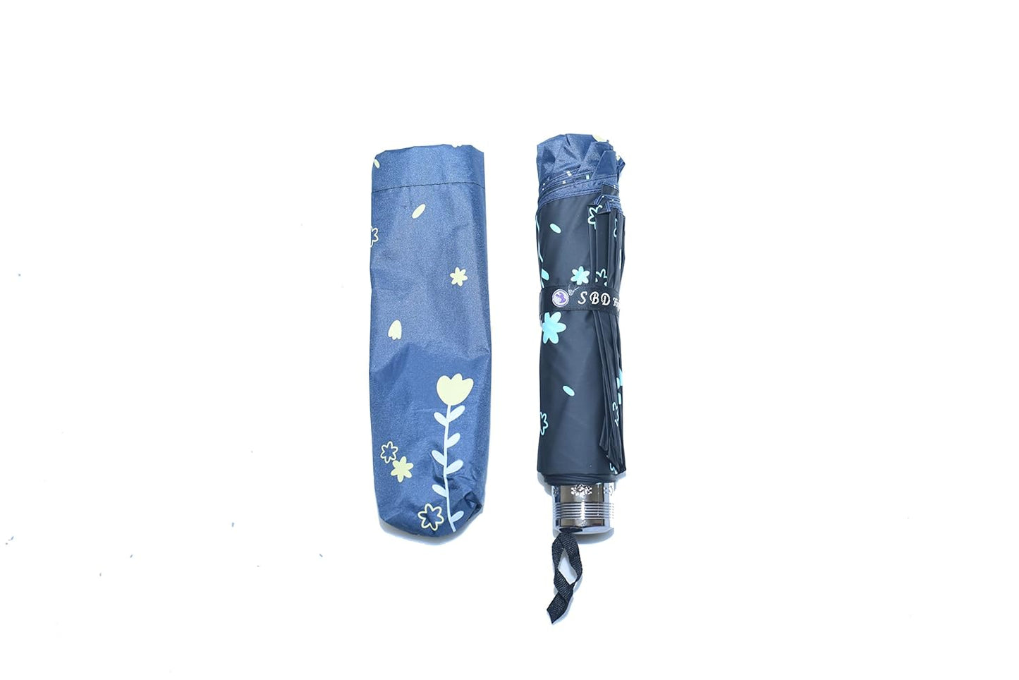 Double Printed 3 Folding Anti-Uv Sun/Rain Women Compact Umbrella, Pack of 1