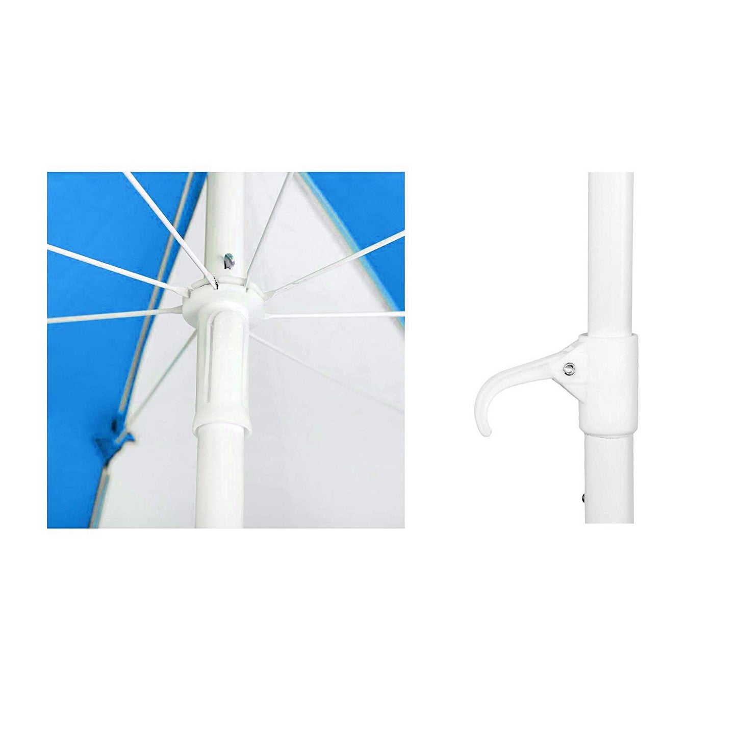 By-Color Blue and White Garden Folding Umbrella, Size - 40"(medium) & 48"(big) Beach Umbrella Pack Of 1