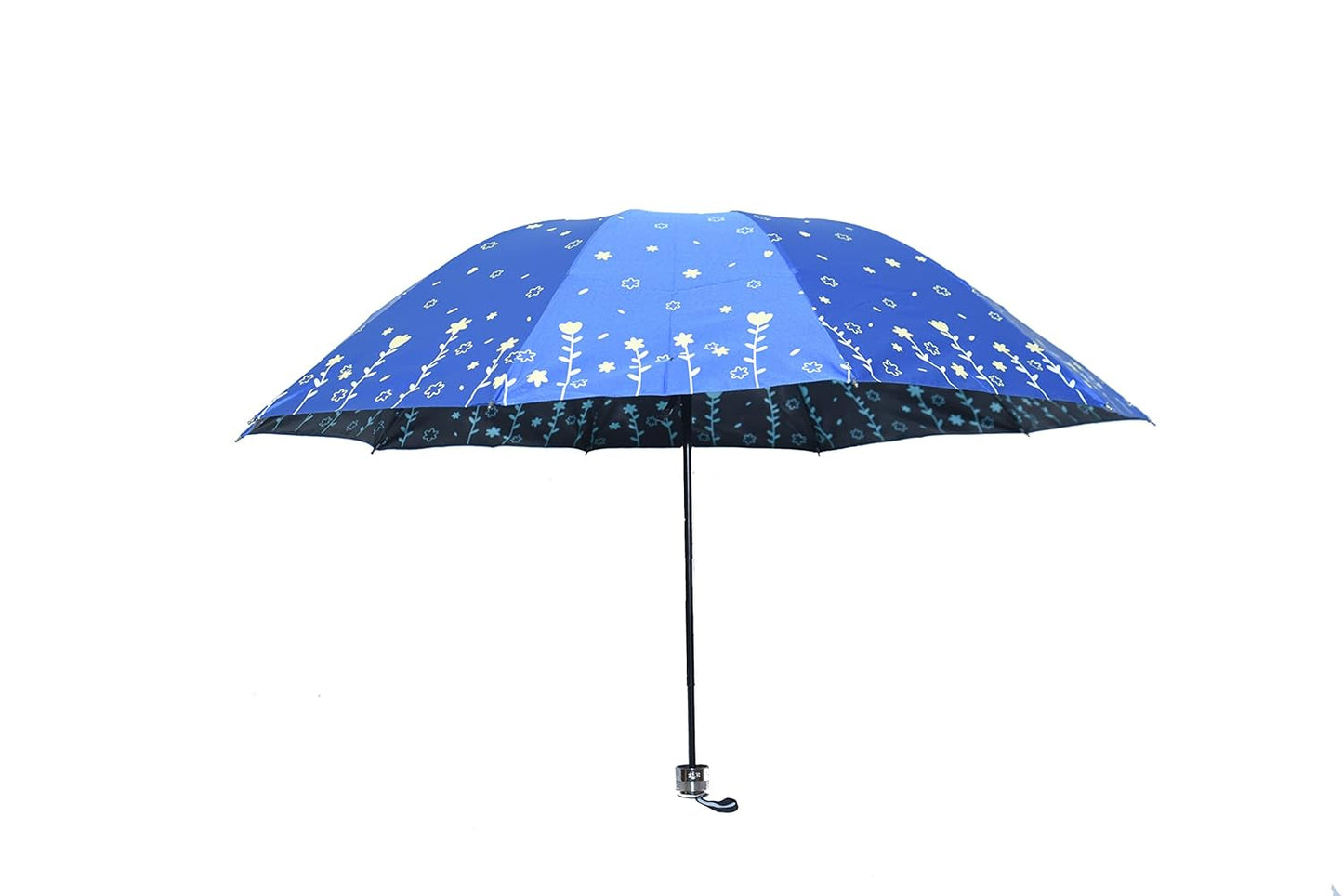 Double Printed 3 Folding Anti-Uv Sun/Rain Women Compact Umbrella, Pack of 1