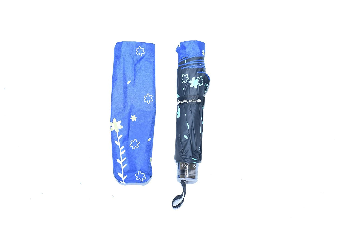 Double Printed 3 Folding Anti-Uv Sun/Rain Women Compact Umbrella, Pack of 1