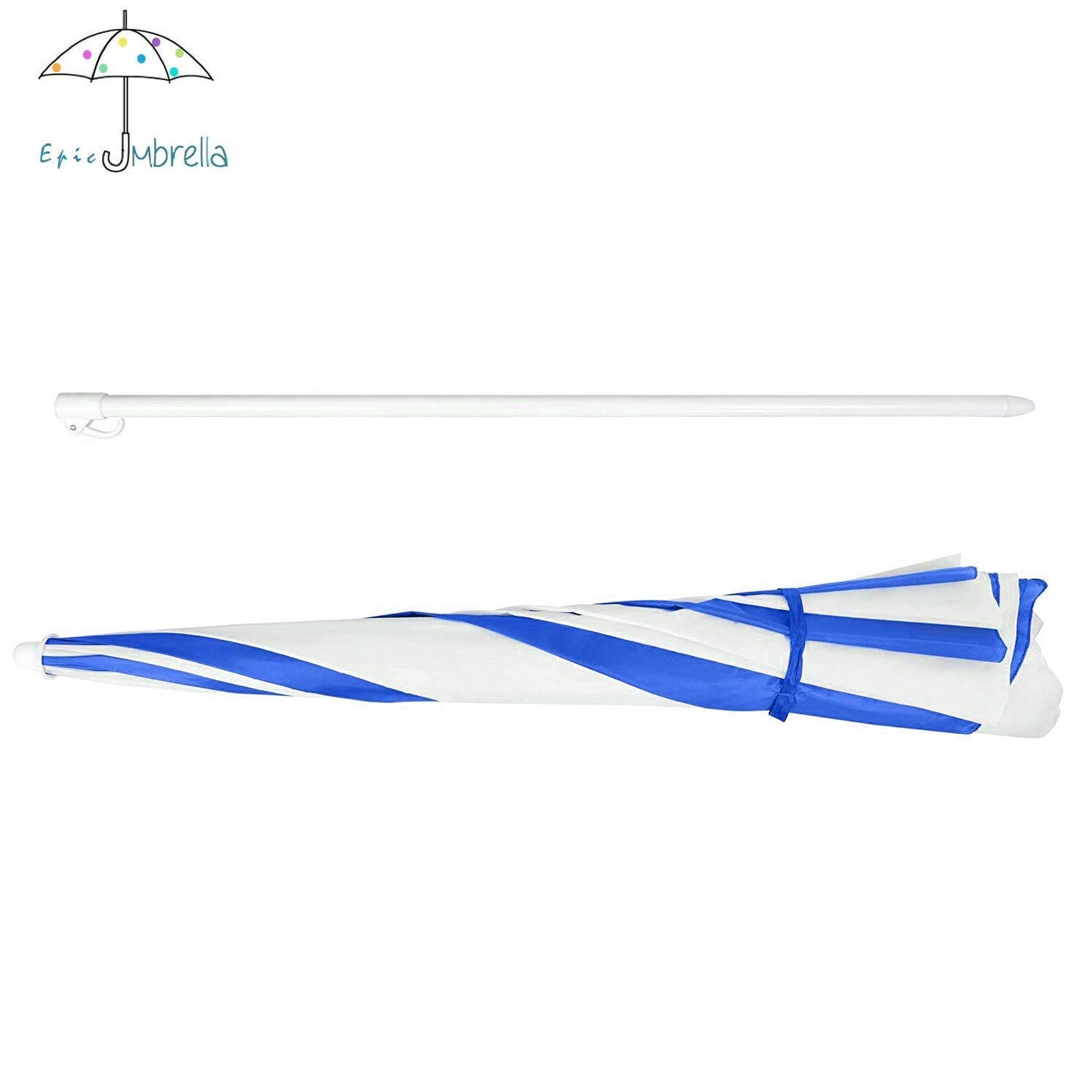 By-Color Blue and White Garden Folding Umbrella, Size - 40"(medium) & 48"(big) Beach Umbrella Pack Of 1