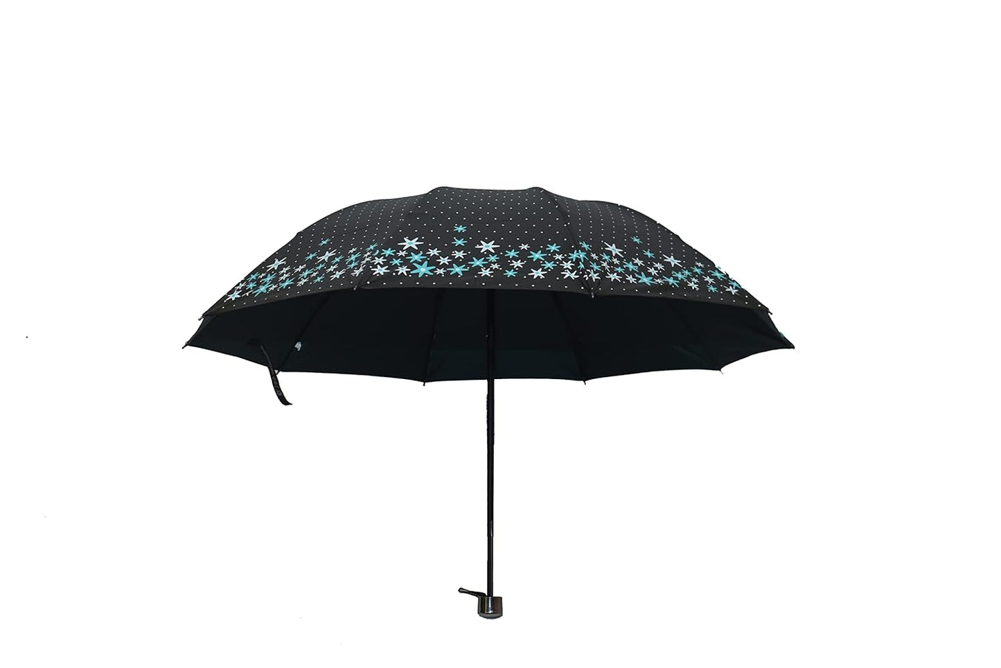 FloralPrinted 3 Fold Anti-Uv,Inner Solid Color Women Compact Umbrella,Pack of 1