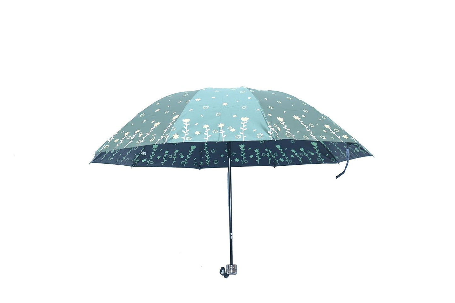 Double Printed 3 Folding Anti-Uv Sun/Rain Women Compact Umbrella, Pack of 1