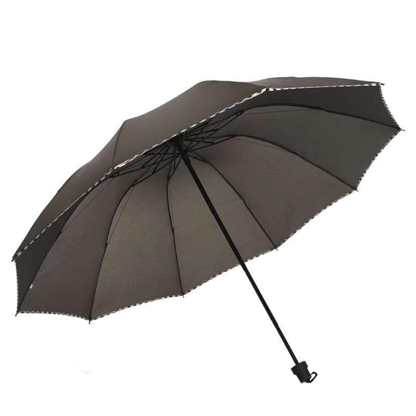 Solid Color Pipine 3 Folding Anti-UV Protection & Dome Shape Sun/Rain Umbrella (Pack of 1)