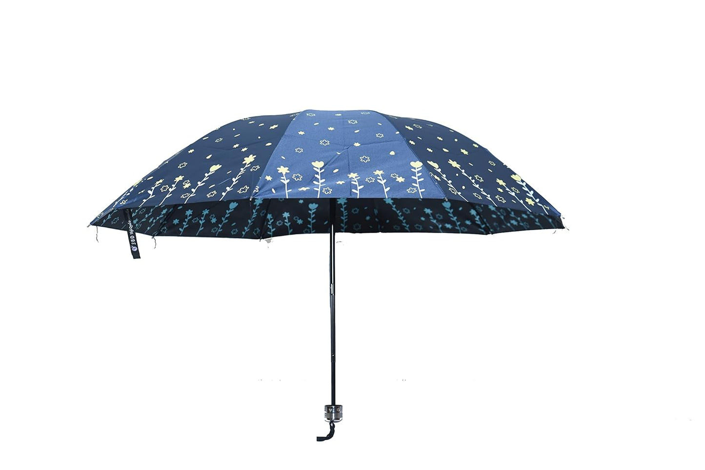 Double Printed 3 Folding Anti-Uv Sun/Rain Women Compact Umbrella, Pack of 1