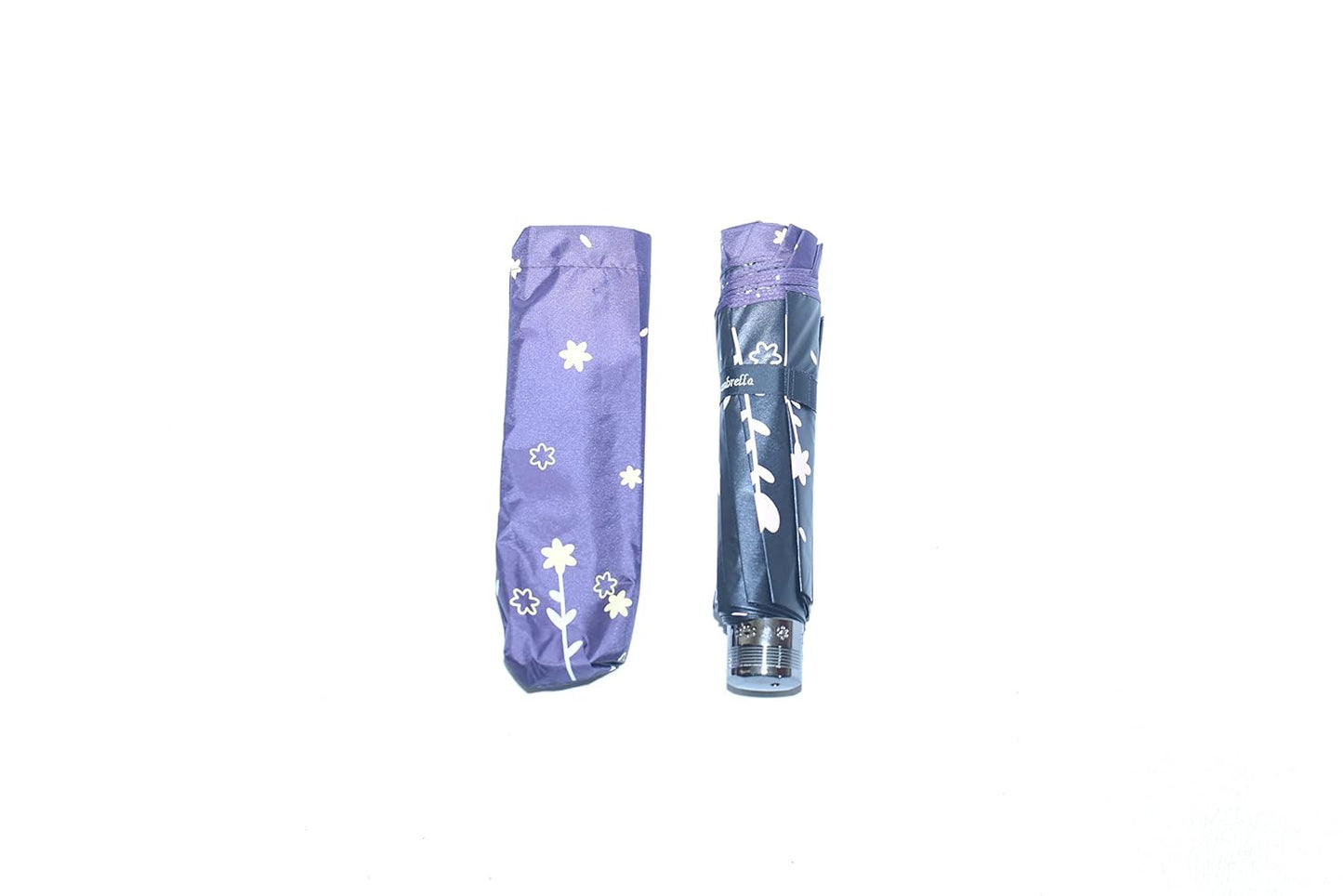 Double Printed 3 Folding Anti-Uv Sun/Rain Women Compact Umbrella, Pack of 1