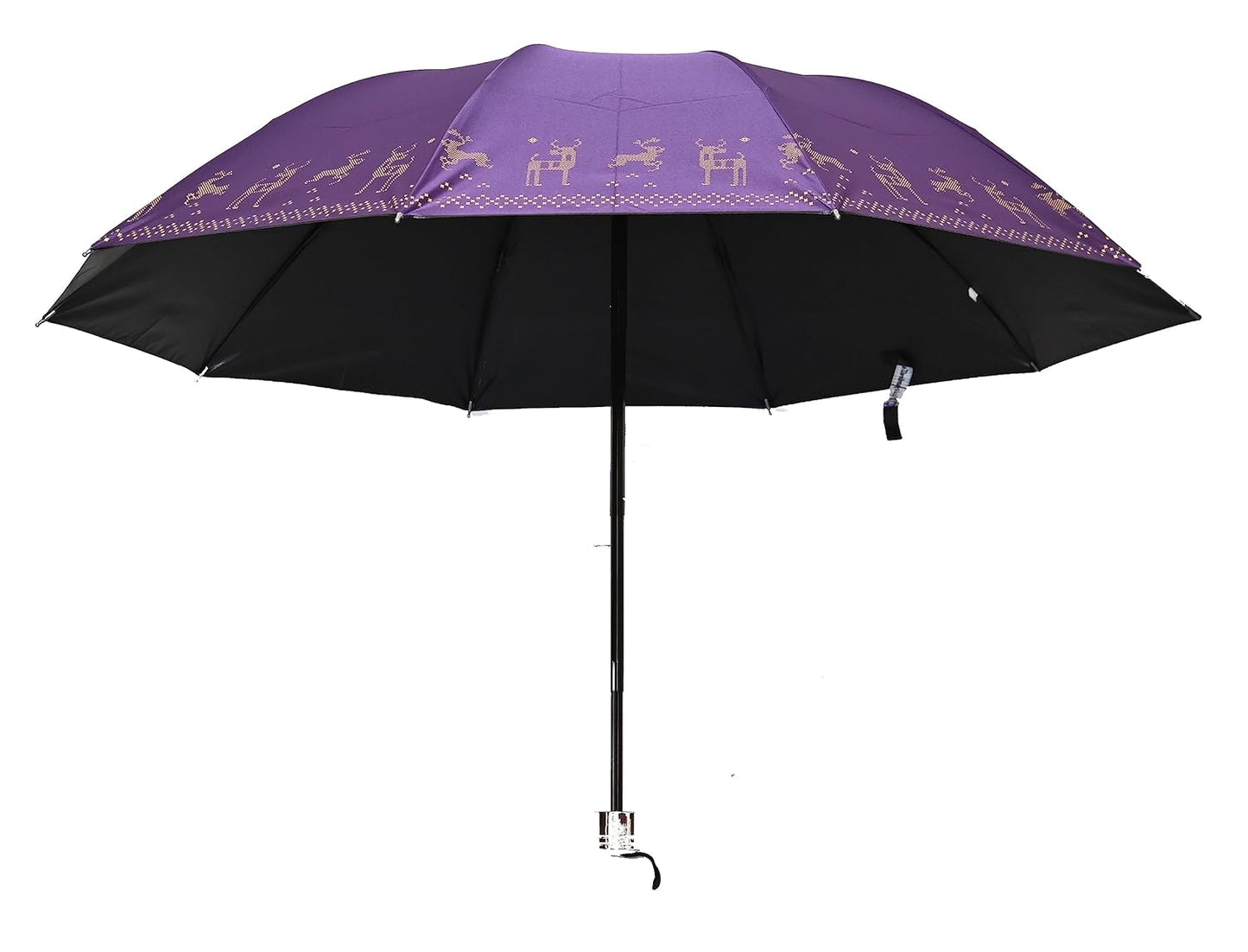 Metallic Golden print 3 fold Anti Uv Umbrella for women , Pack of 1