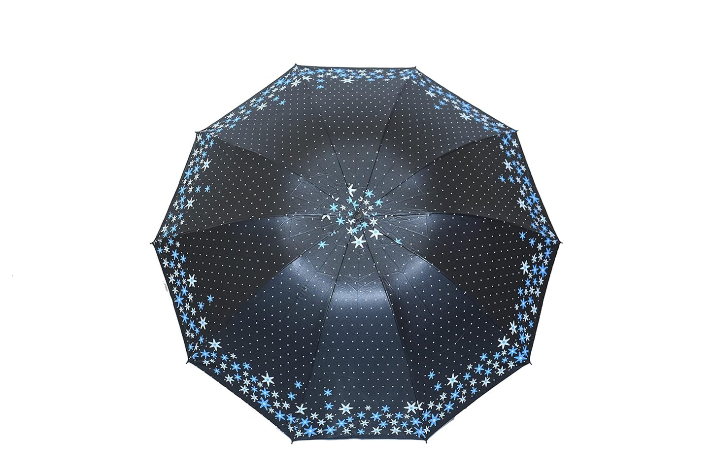 FloralPrinted 3 Fold Anti-Uv,Inner Solid Color Women Compact Umbrella,Pack of 1