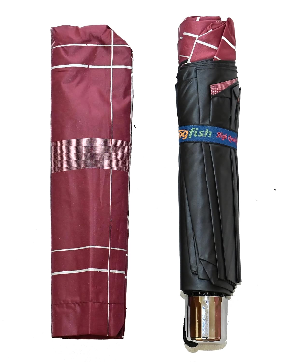 WIND PROOF CHECKED UNISEX DOME SHAPE XXXL SIZE UV PROTECTION UMBRELLA, PACK OF 1