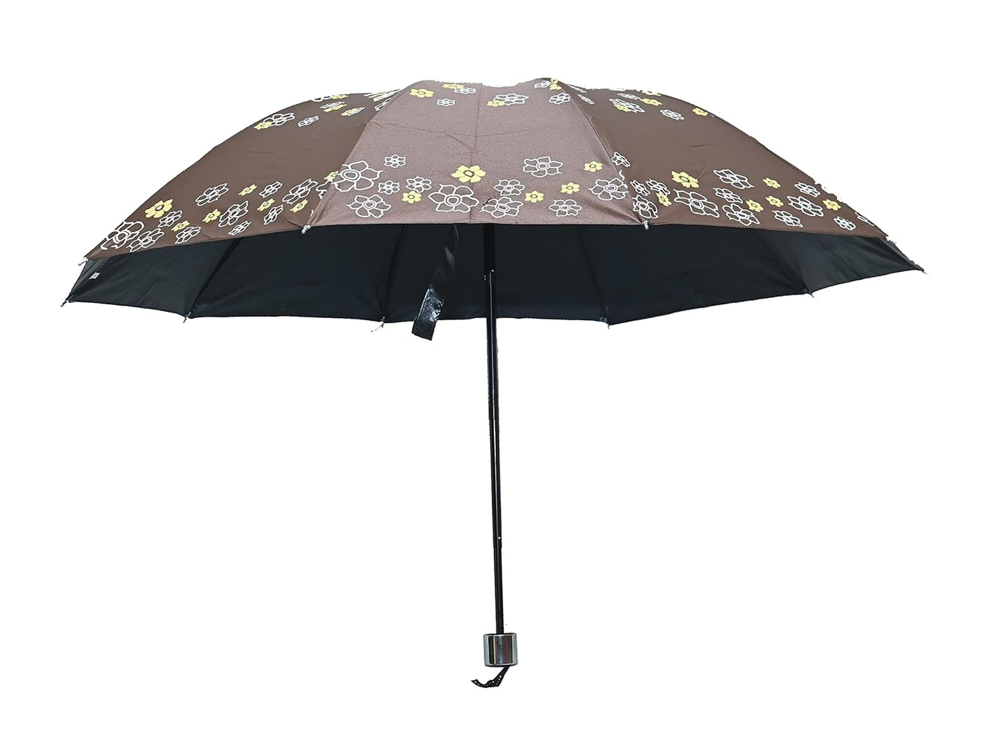 Rose Print Anti Uv/Rain 3 Folding Umbrella, Pack Of 1