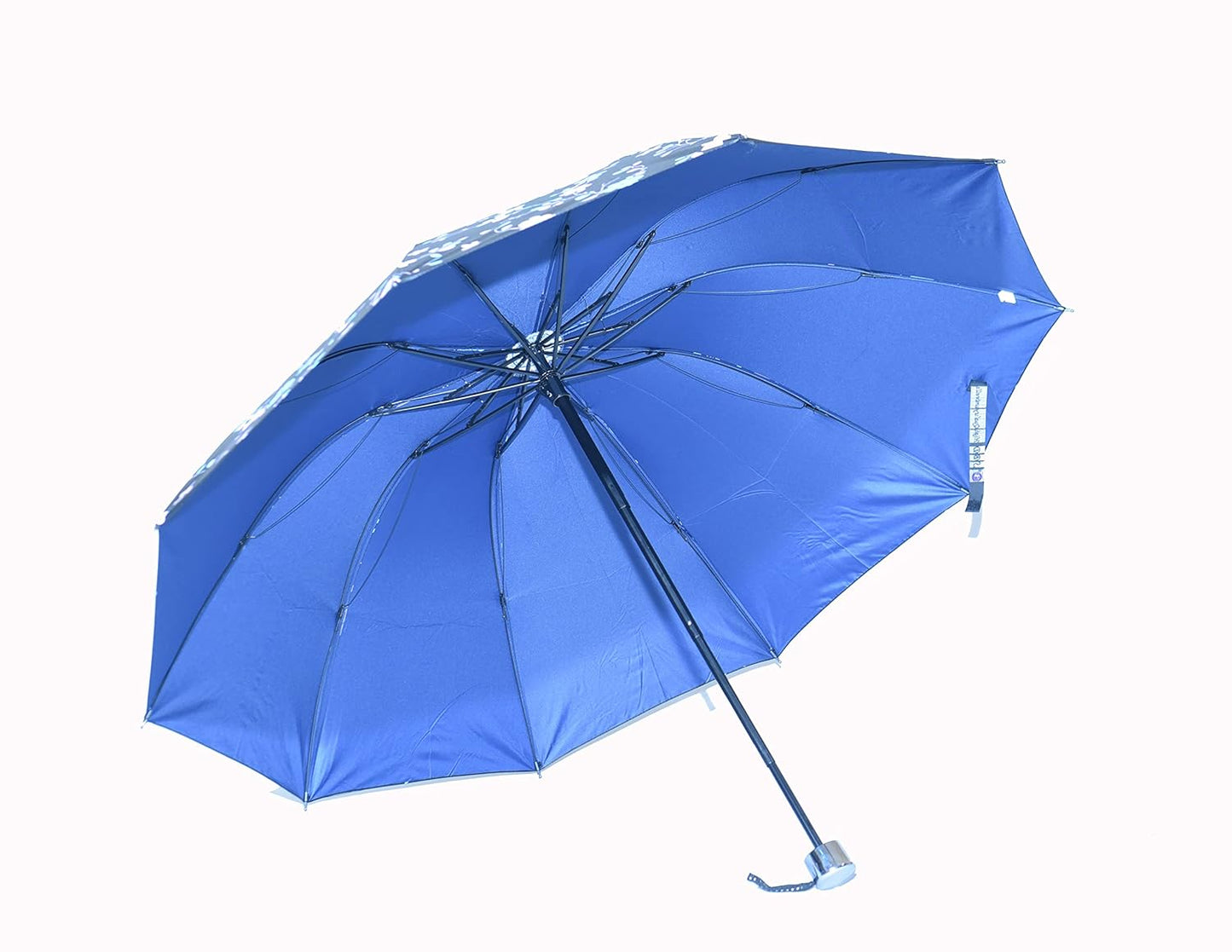 FloralPrinted 3 Fold Anti-Uv,Inner Solid Color Women Compact Umbrella,Pack of 1