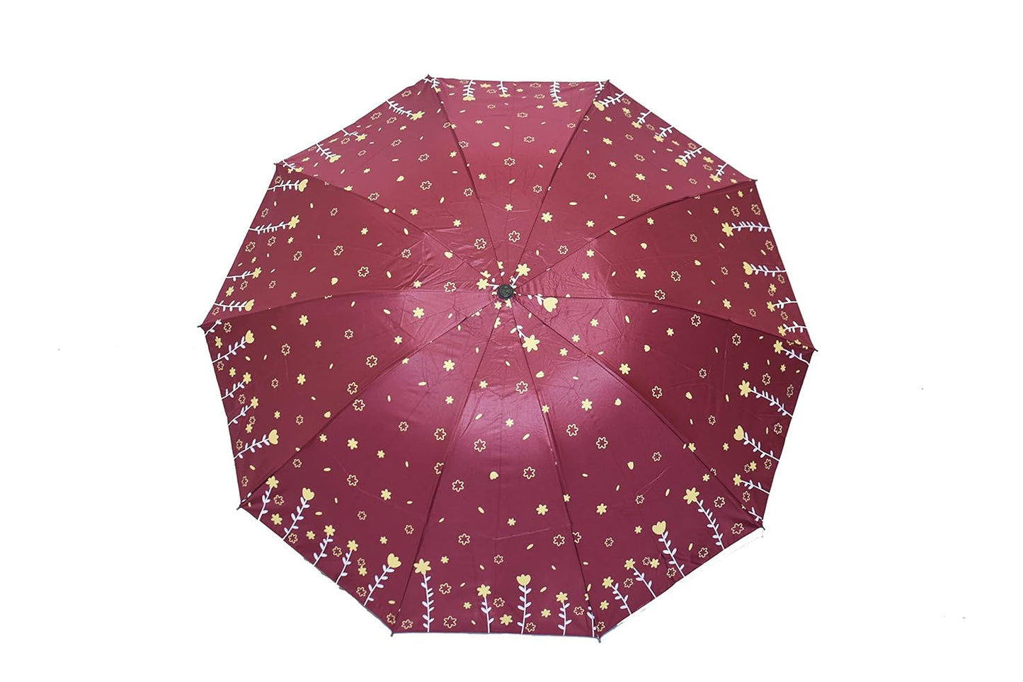 Double Printed 3 Folding Anti-Uv Sun/Rain Women Compact Umbrella, Pack of 1