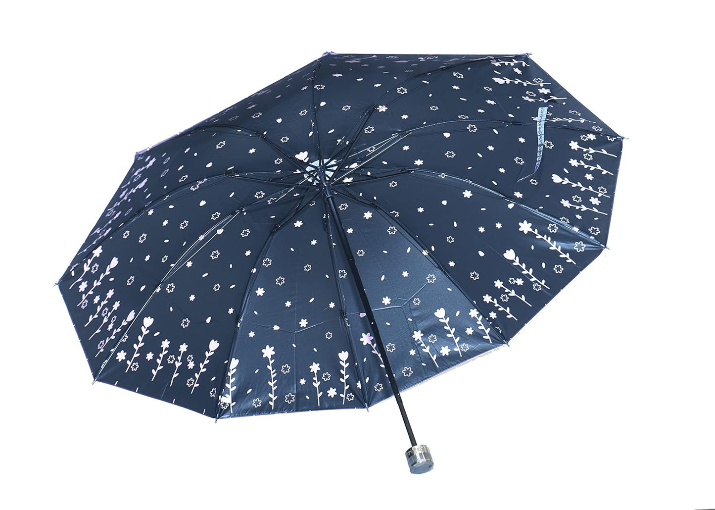 Double Printed 3 Folding Anti-Uv Sun/Rain Women Compact Umbrella, Pack of 1