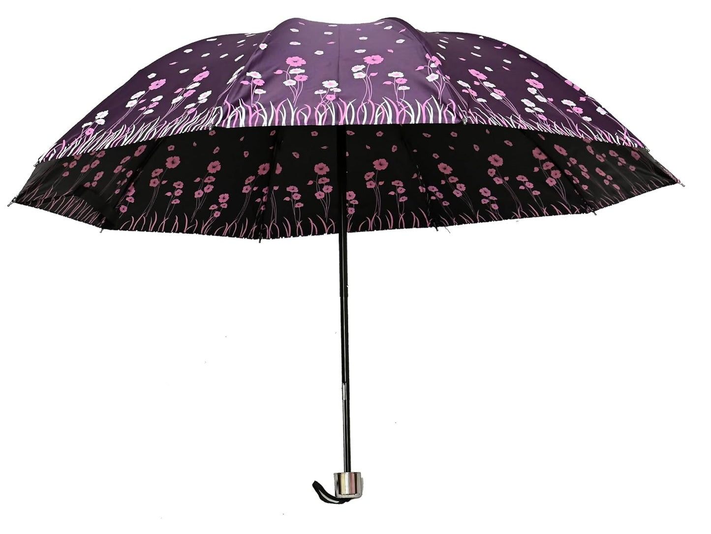 UV Rays Protection Under Print Triple Fold Umbrella For Women , Pack Of 1