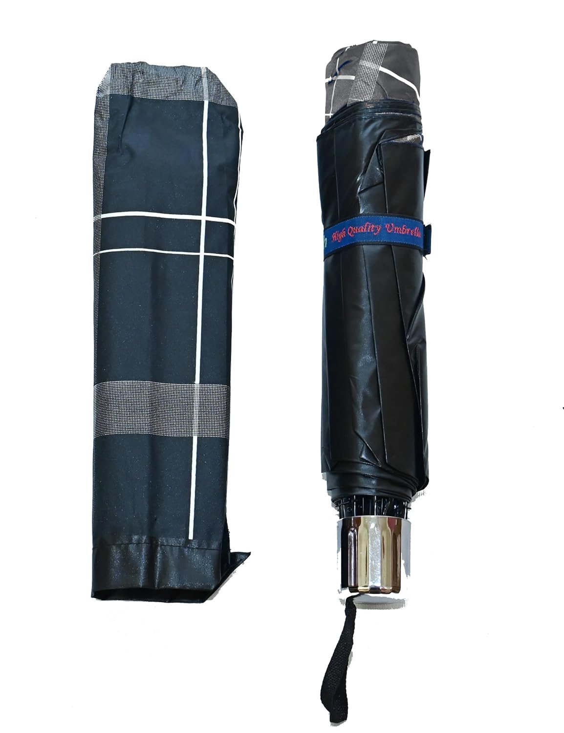 WIND PROOF CHECKED UNISEX DOME SHAPE XXXL SIZE UV PROTECTION UMBRELLA, PACK OF 1