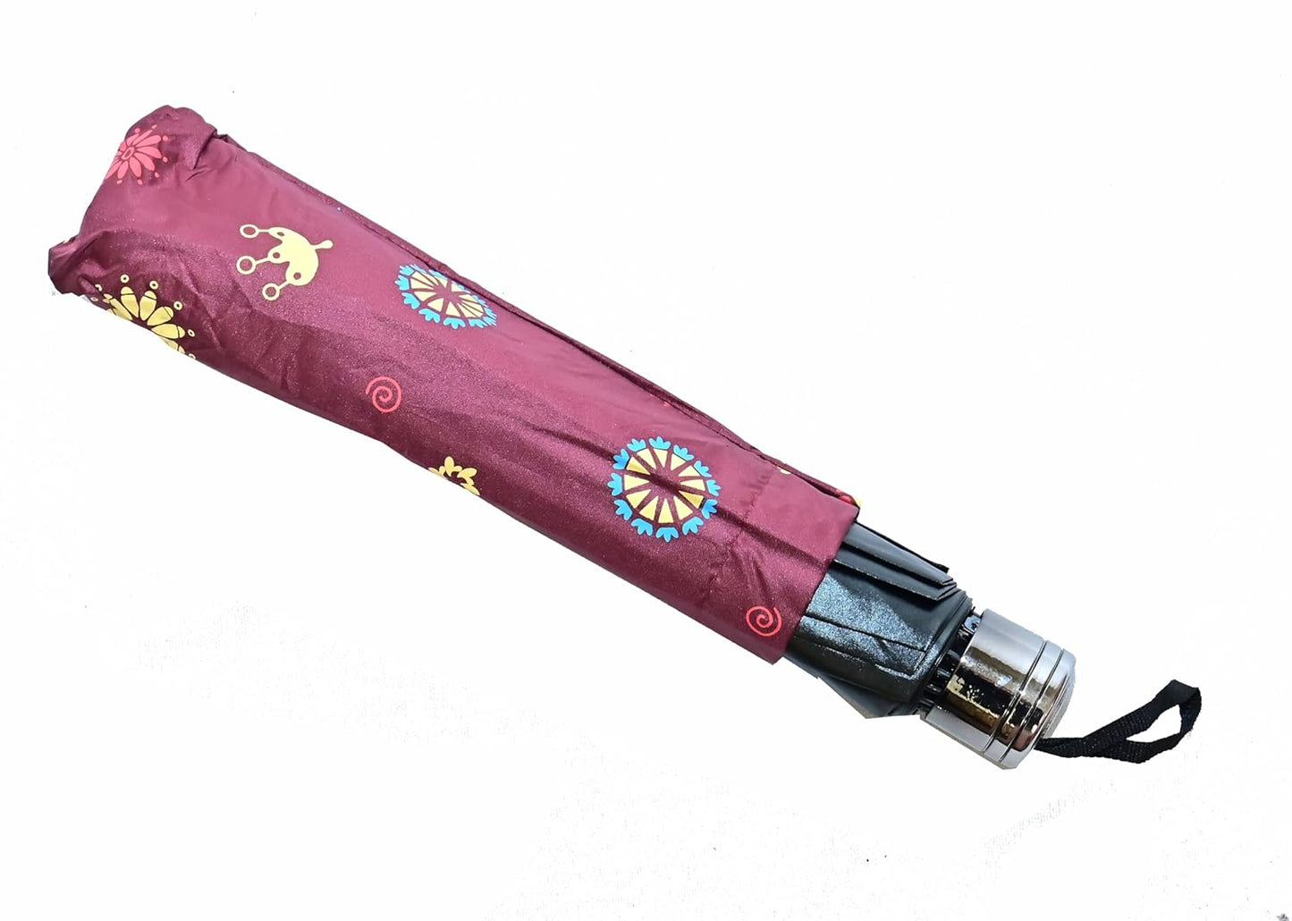 COMPACT 3 FOLD SUN/RAIN PRINTED UV PROTECTION UMBRELLA FOR WOMEN , Pack of 1