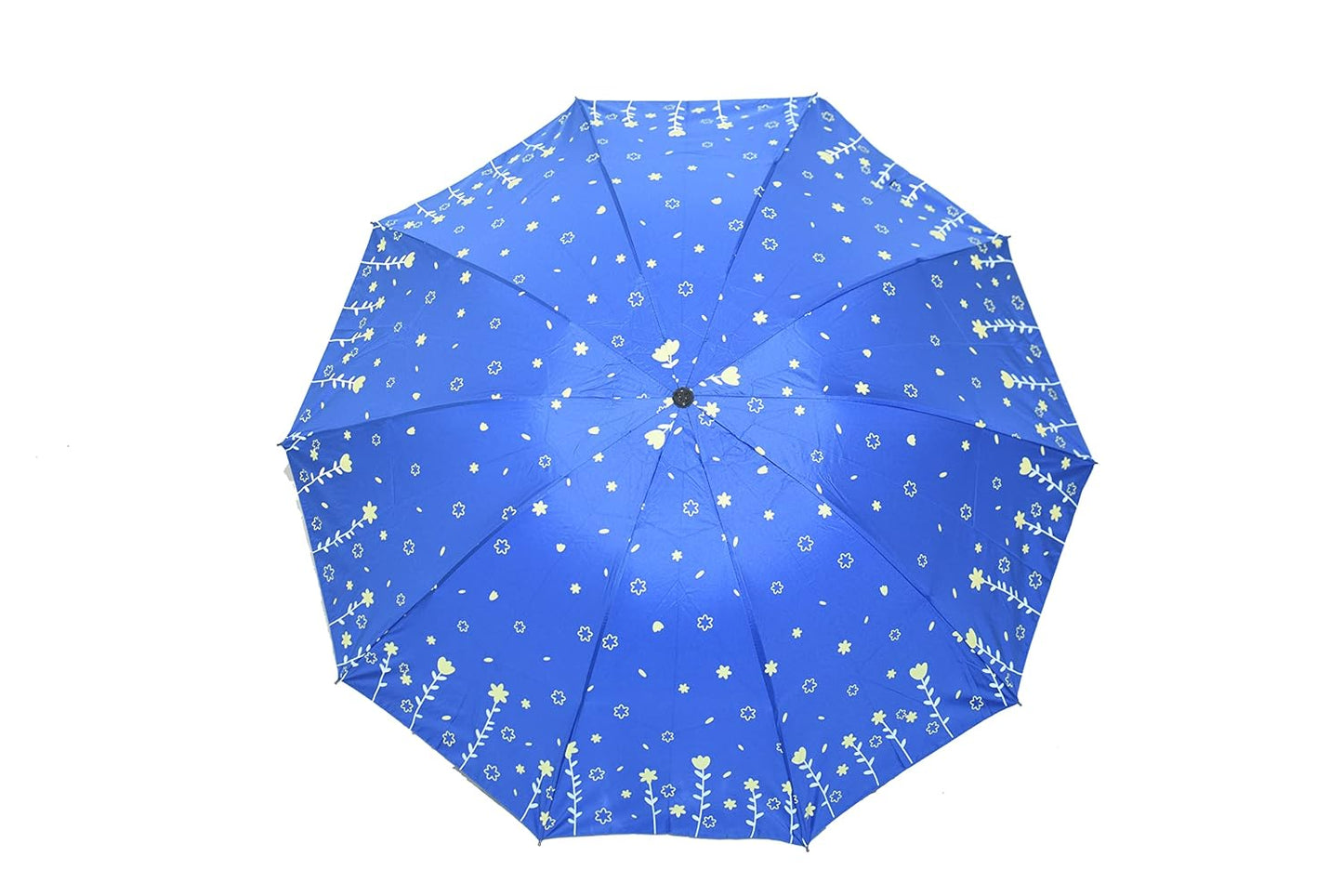 Double Printed 3 Folding Anti-Uv Sun/Rain Women Compact Umbrella, Pack of 1