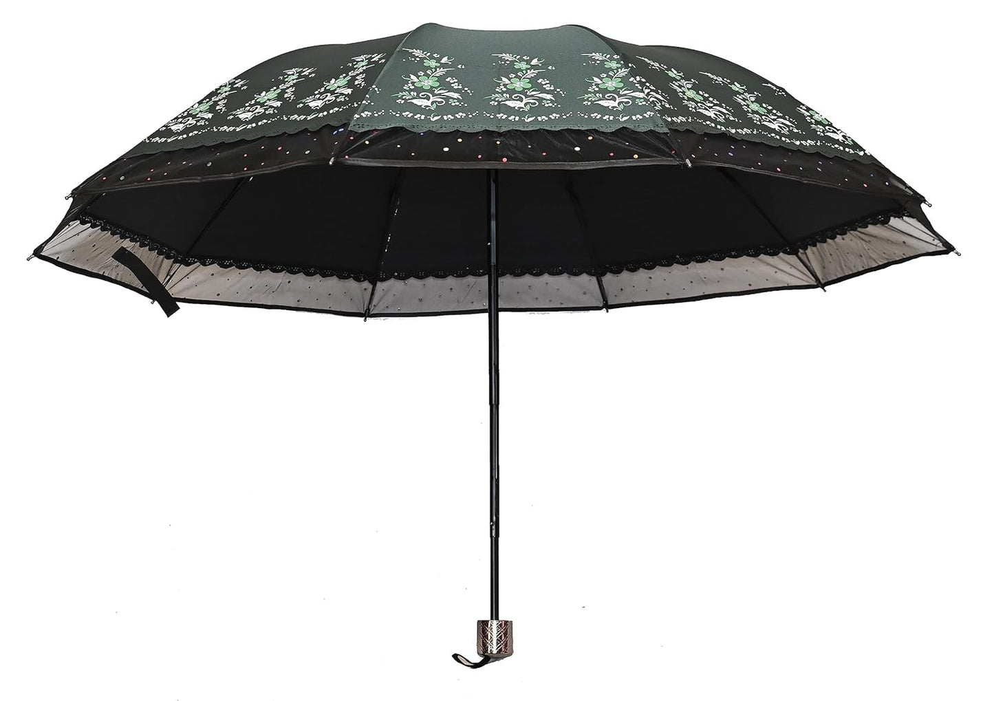 PROTECTIVE Printed Anti-UV 3Folding Umbrella with Net border