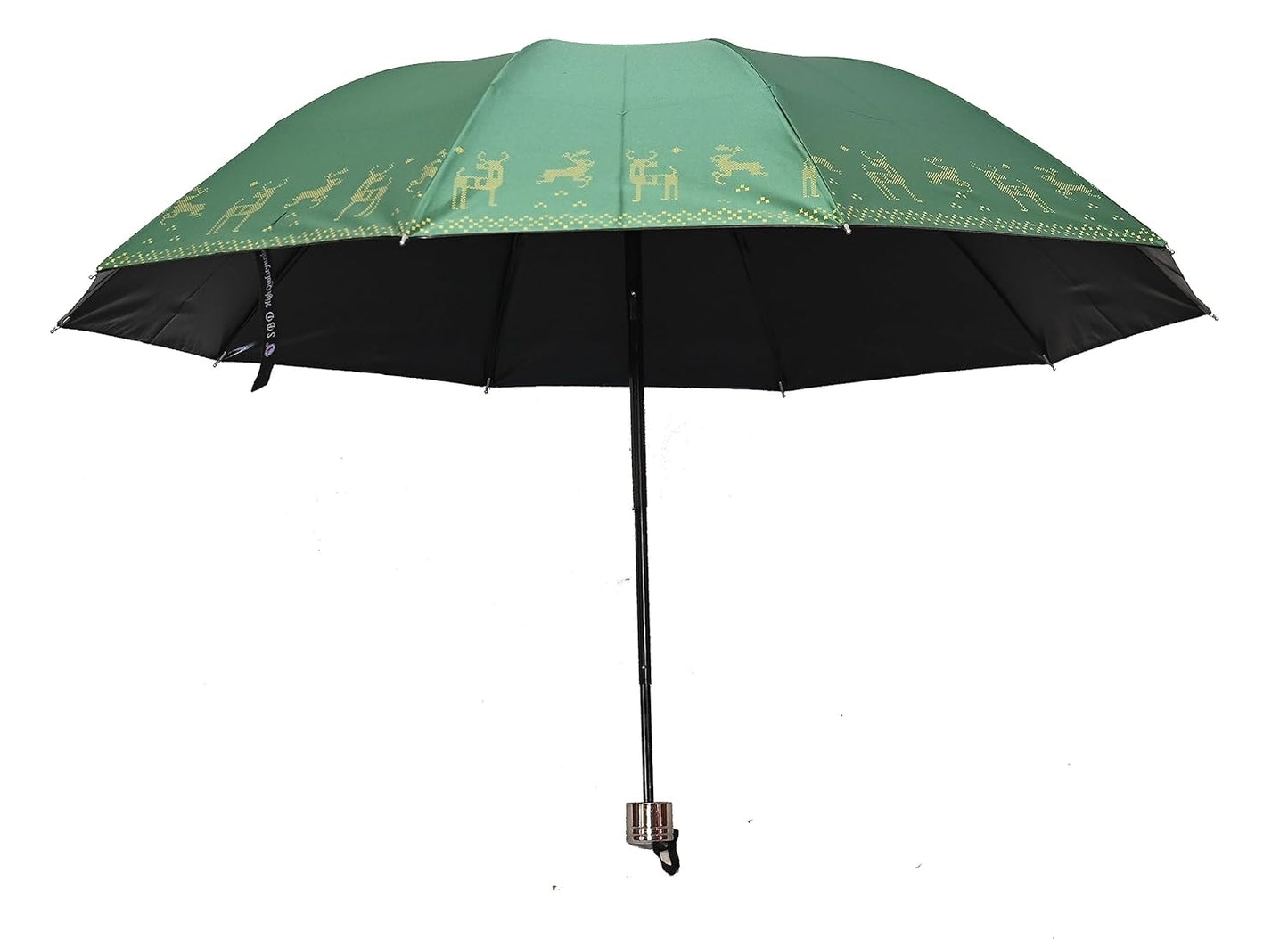 Metallic Golden print 3 fold Anti Uv Umbrella for women , Pack of 1