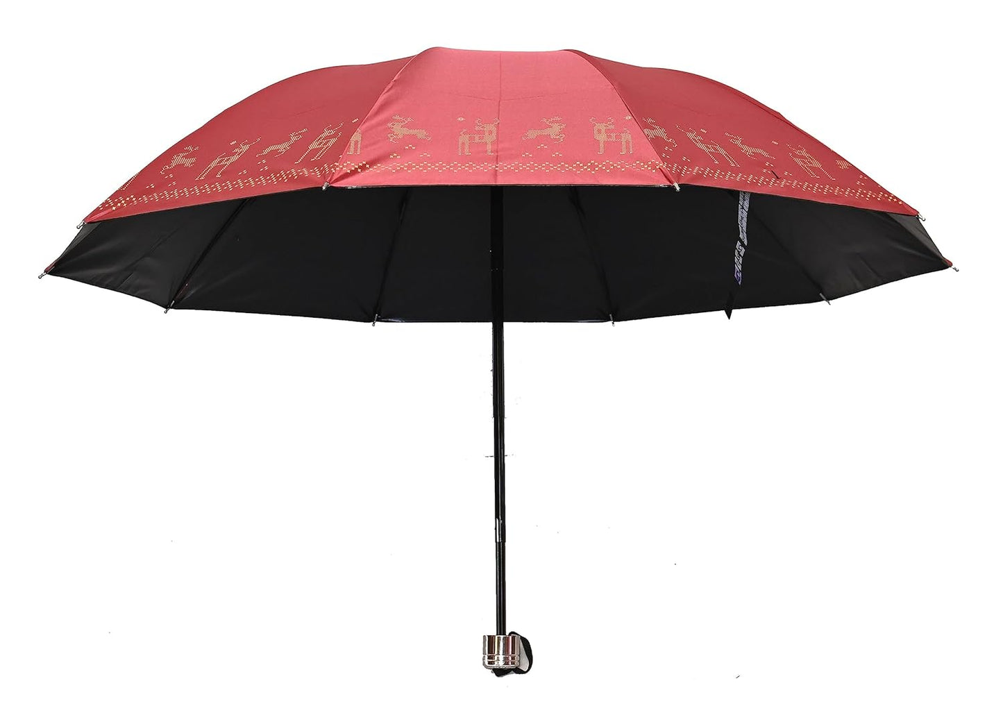 Metallic Golden print 3 fold Anti Uv Umbrella for women , Pack of 1