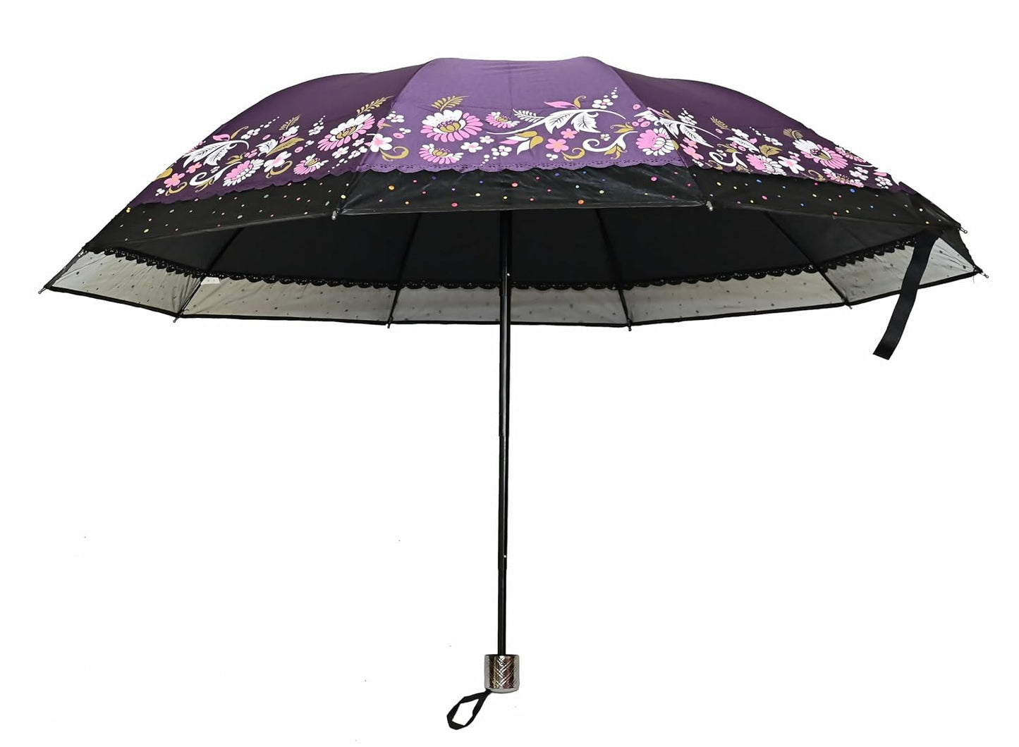 Xyro-Cutting-Edge Netted border Sun/Rain Women Floral Printed Umbrella Pack Of 1