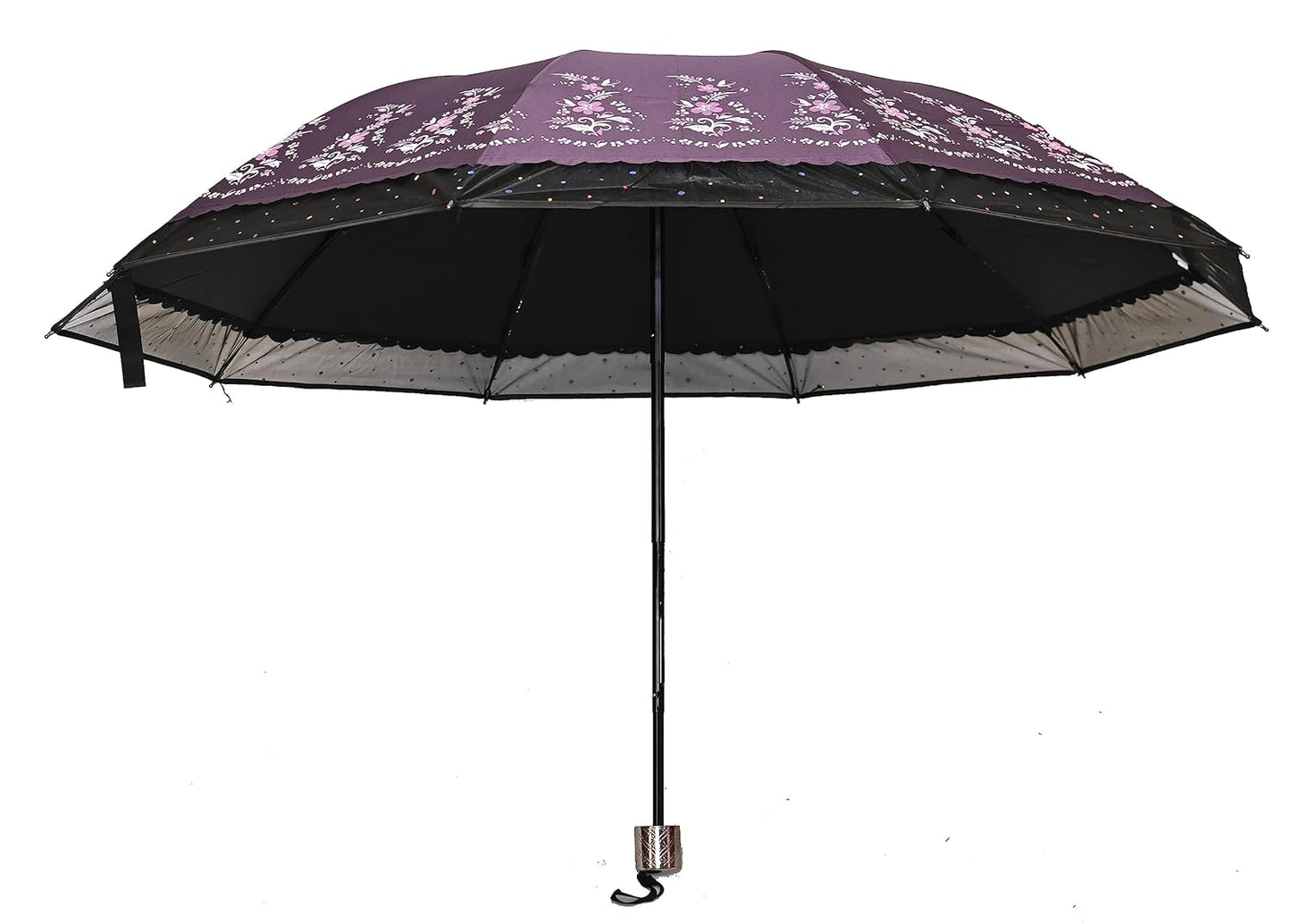 PROTECTIVE Printed Anti-UV 3Folding Umbrella with Net border