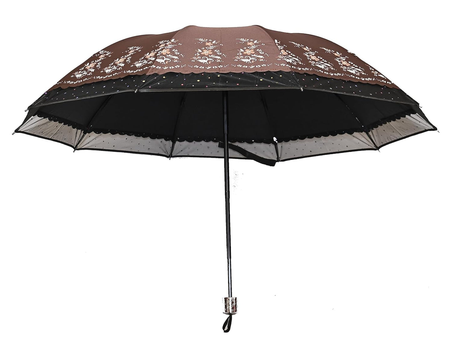 PROTECTIVE Printed Anti-UV 3Folding Umbrella with Net border