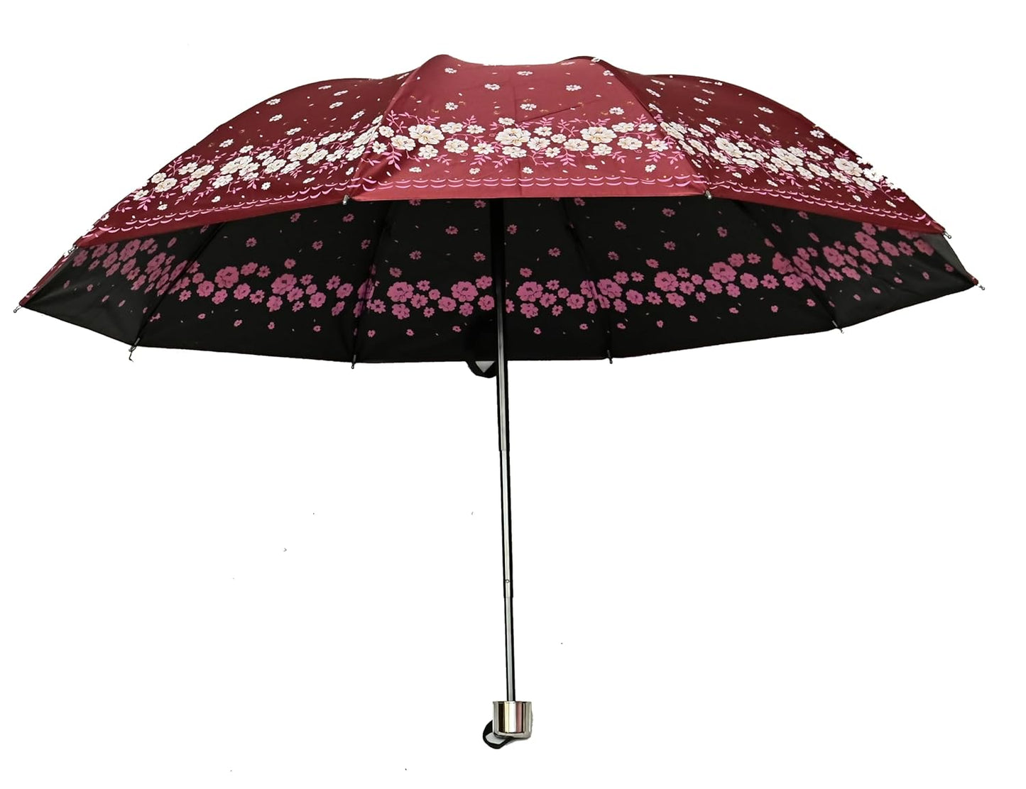 UV Rays Protection Under Print Triple Fold Umbrella For Women , Pack Of 1