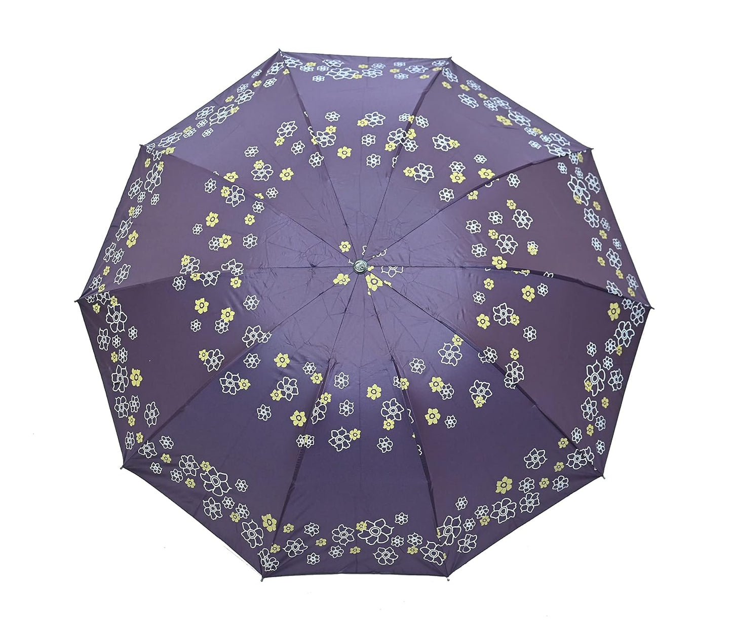 Rose Print Anti Uv/Rain 3 Folding Umbrella, Pack Of 1