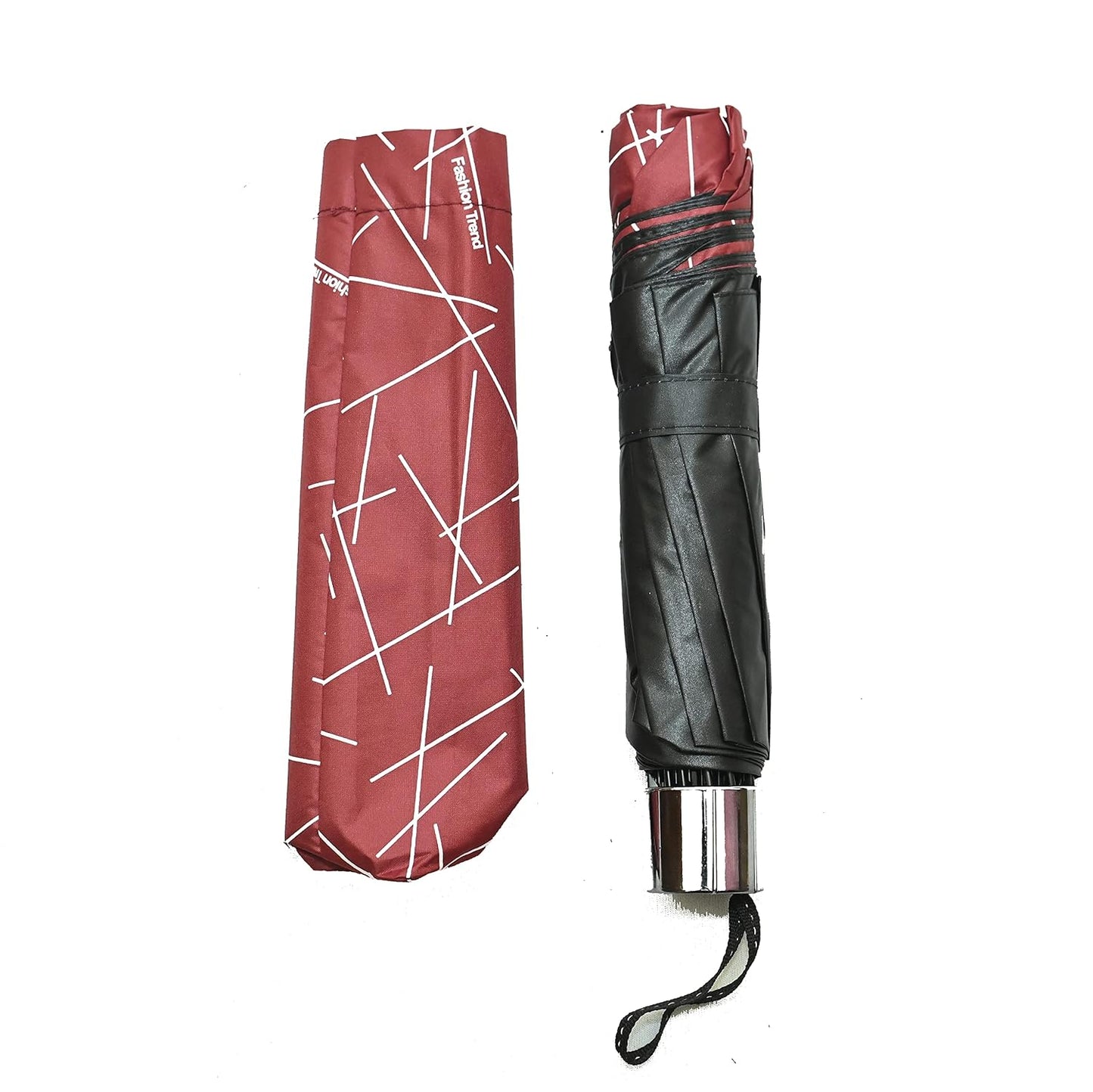 Printed 3 Fold ANTI UV/Rain Compact Umbrella,Pack Of 1