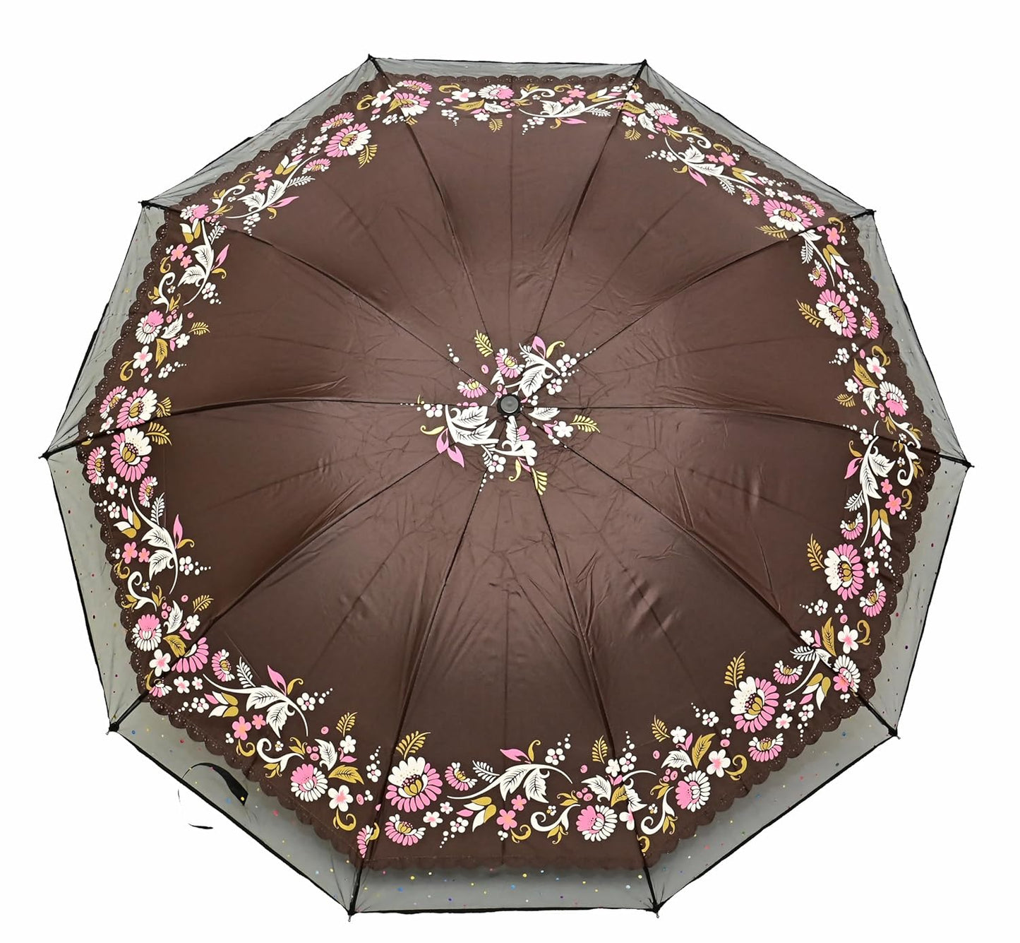 Xyro-Cutting-Edge Netted border Sun/Rain Women Floral Printed Umbrella Pack Of 1