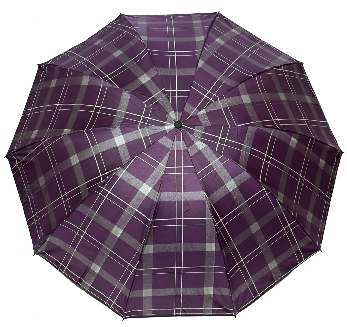 WIND PROOF CHECKED UNISEX DOME SHAPE XXXL SIZE UV PROTECTION UMBRELLA, PACK OF 1
