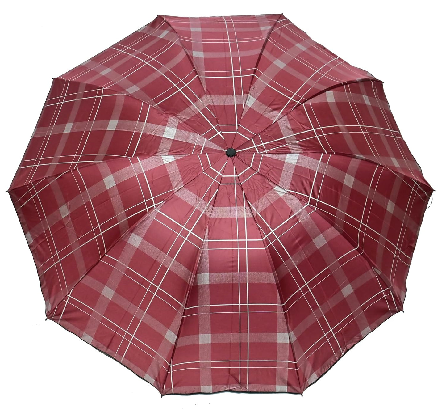 WIND PROOF CHECKED UNISEX DOME SHAPE XXXL SIZE UV PROTECTION UMBRELLA, PACK OF 1