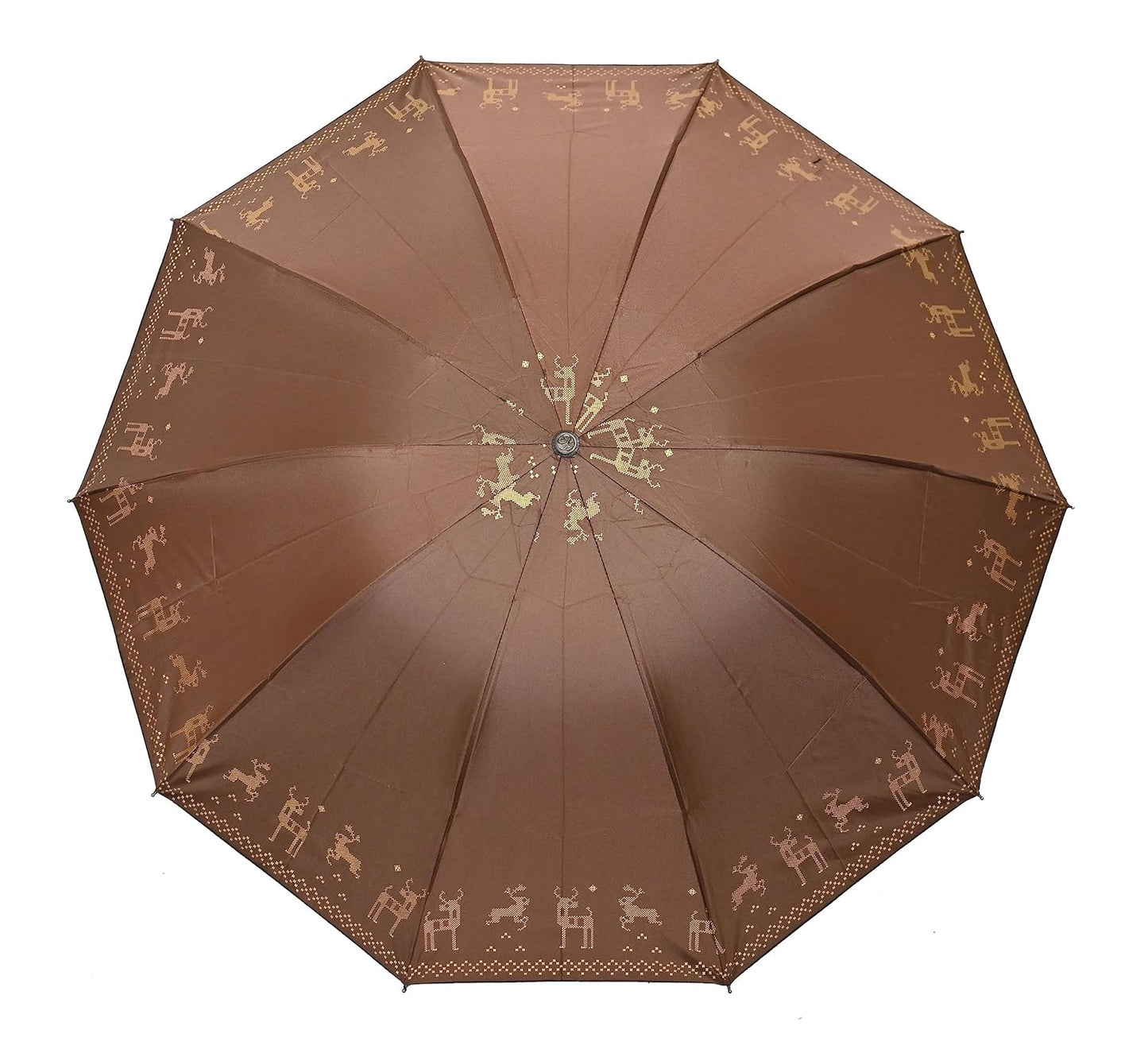 Metallic Golden print 3 fold Anti Uv Umbrella for women , Pack of 1
