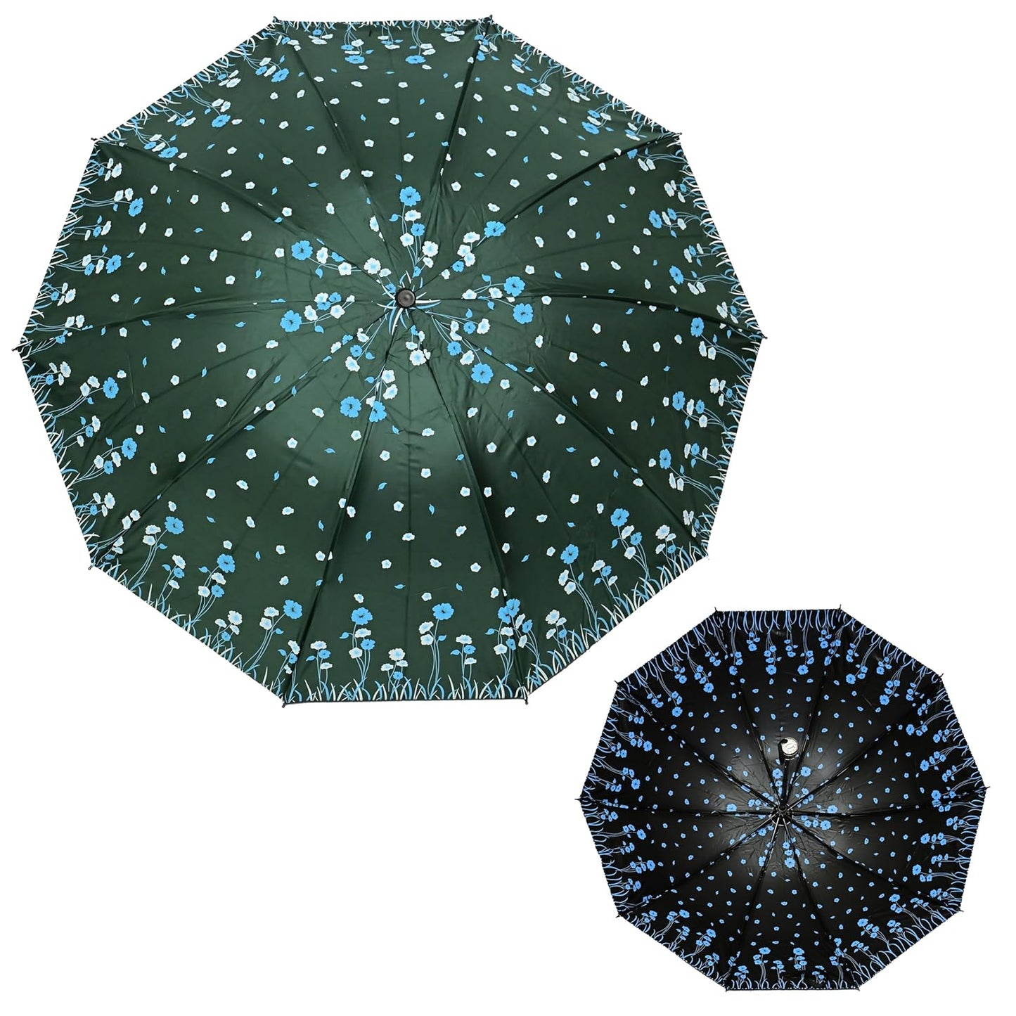 UV Rays Protection Under Print Triple Fold Umbrella For Women , Pack Of 1
