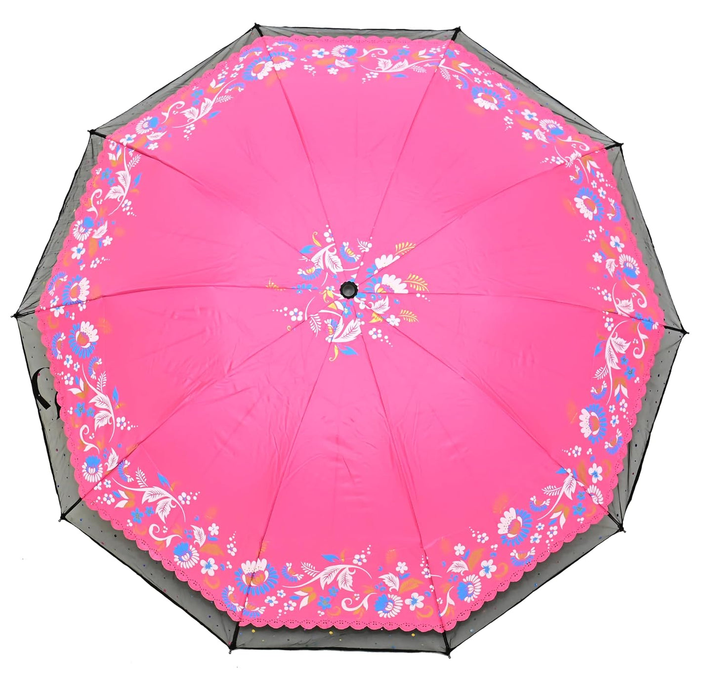 Xyro-Cutting-Edge Netted border Sun/Rain Women Floral Printed Umbrella Pack Of 1