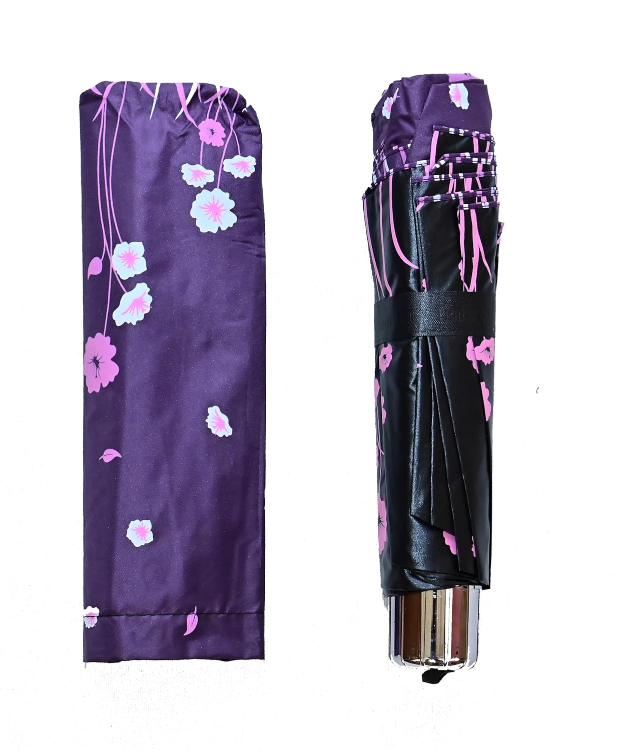 UV Rays Protection Under Print Triple Fold Umbrella For Women , Pack Of 1