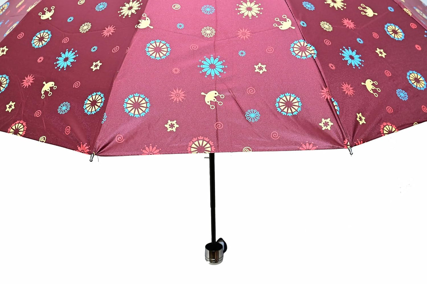 COMPACT 3 FOLD SUN/RAIN PRINTED UV PROTECTION UMBRELLA FOR WOMEN , Pack of 1
