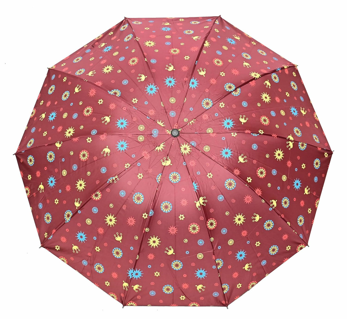COMPACT 3 FOLD SUN/RAIN PRINTED UV PROTECTION UMBRELLA FOR WOMEN , Pack of 1