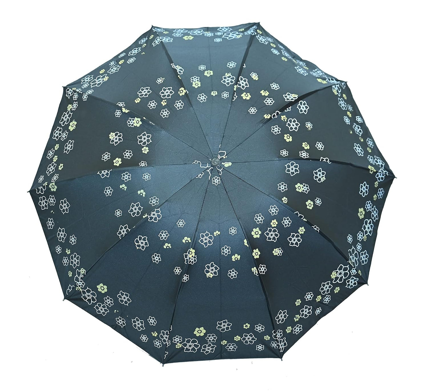 Rose Print Anti Uv/Rain 3 Folding Umbrella, Pack Of 1