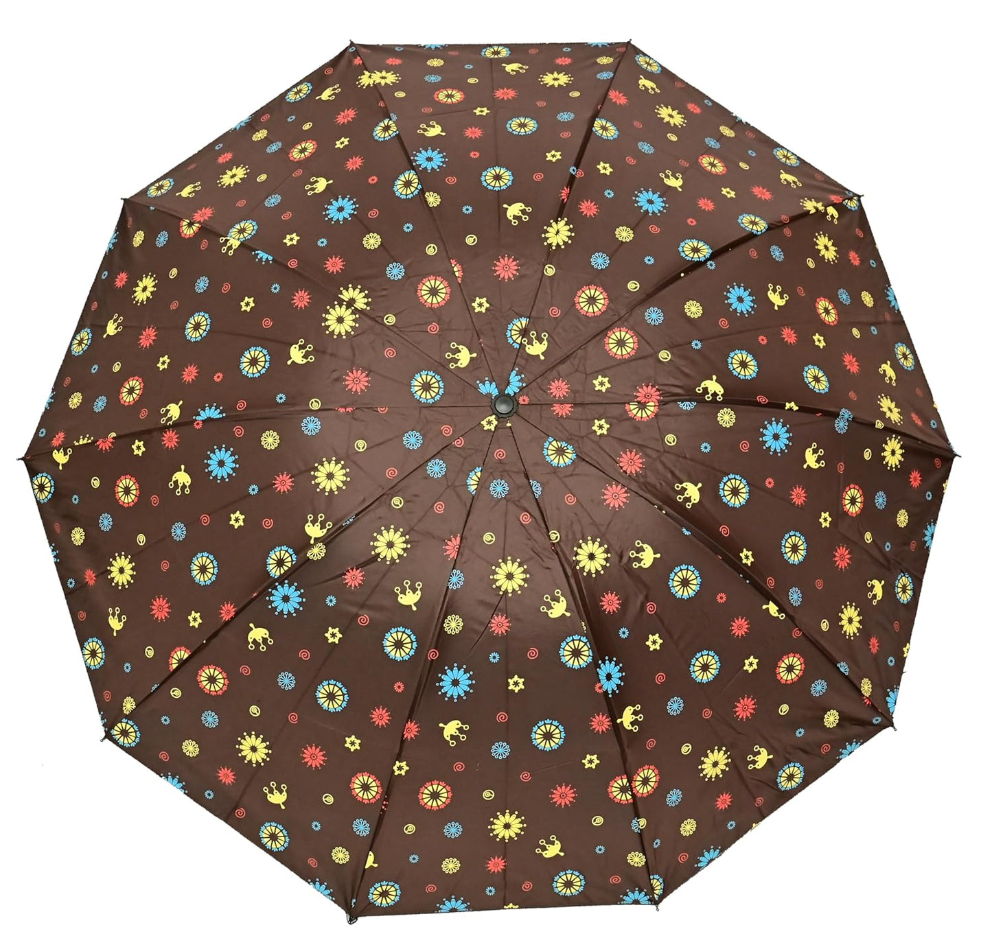 COMPACT 3 FOLD SUN/RAIN PRINTED UV PROTECTION UMBRELLA FOR WOMEN , Pack of 1