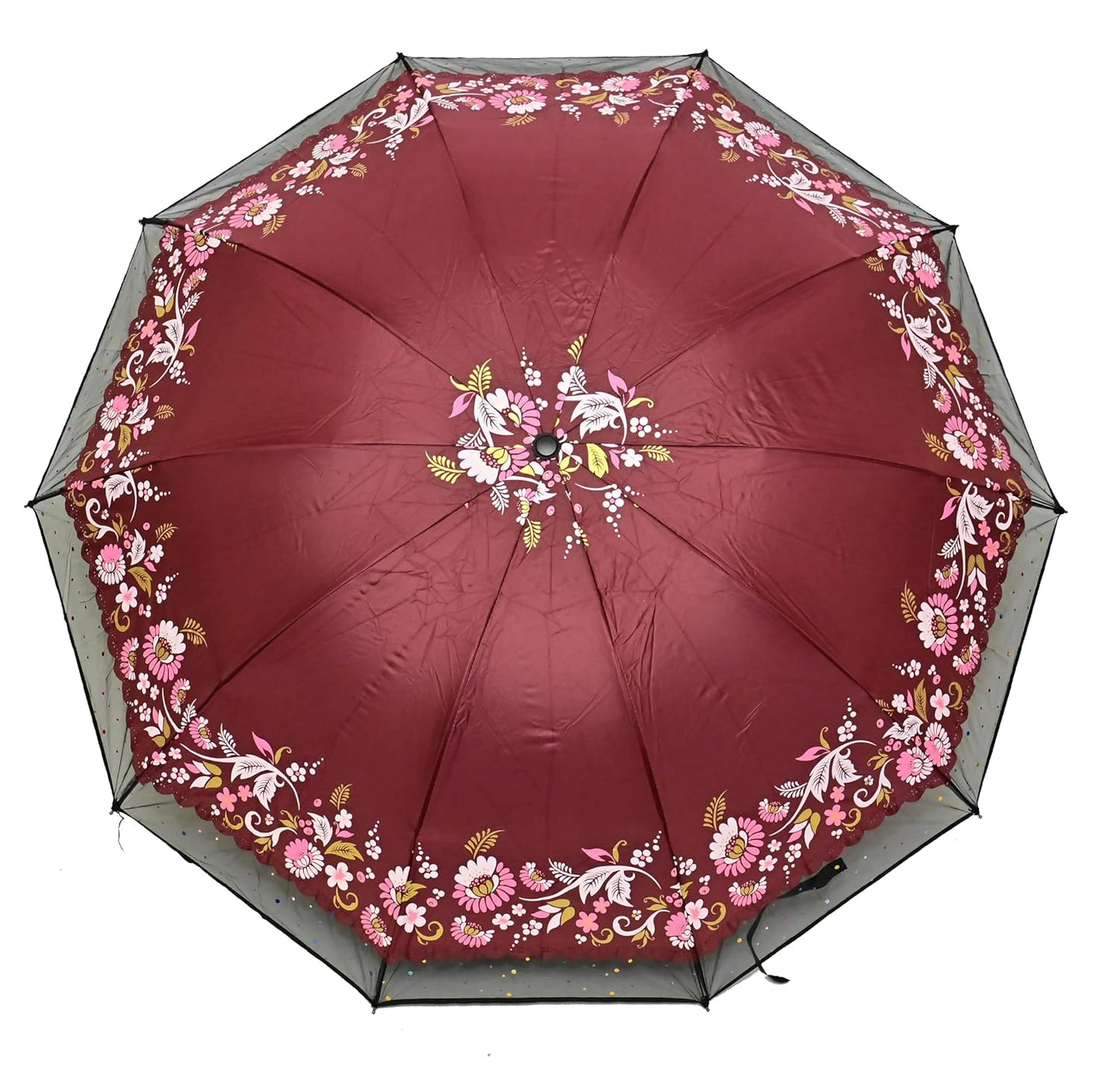 Xyro-Cutting-Edge Netted border Sun/Rain Women Floral Printed Umbrella Pack Of 1